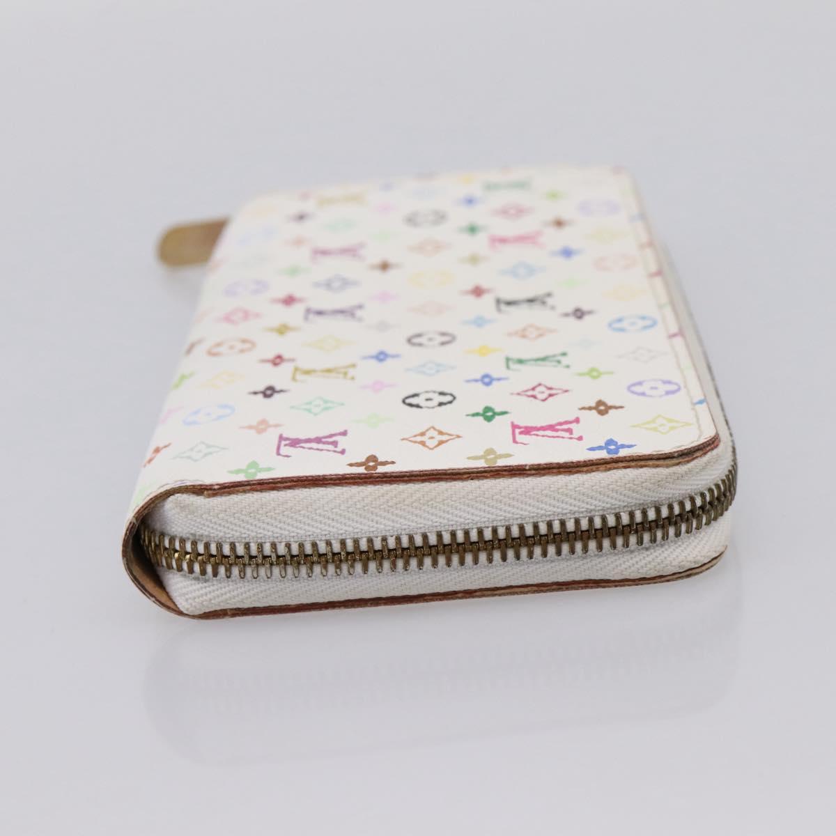 LOUIS VUITTON Monogram Multicolor Zippy Wallet White M60241 LV Auth 200392