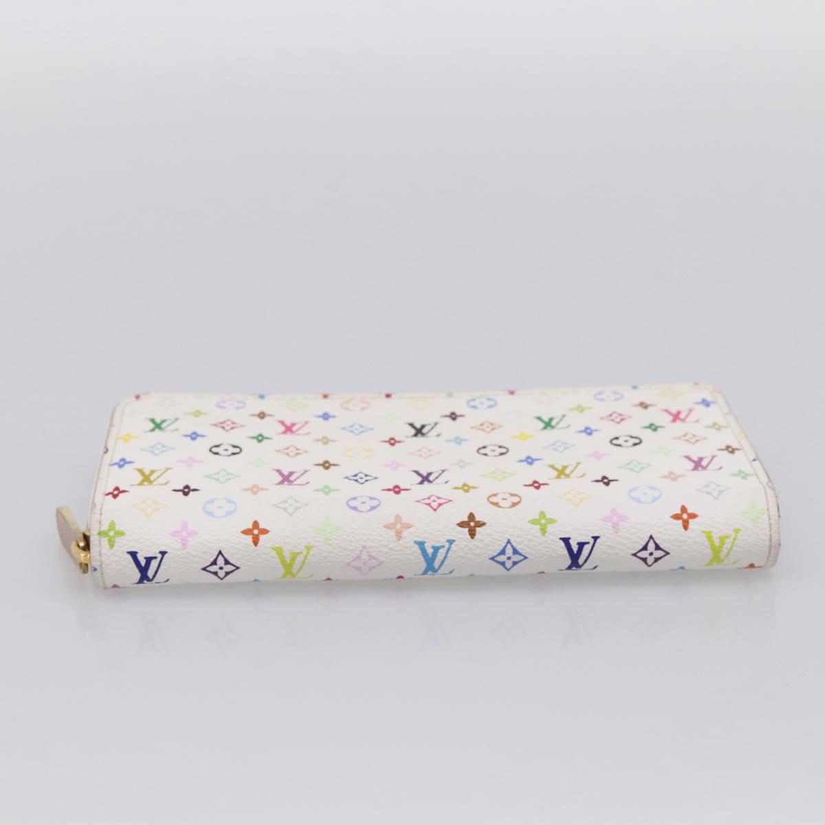 LOUIS VUITTON Monogram Multicolor Zippy Wallet White M60241 LV Auth 200392