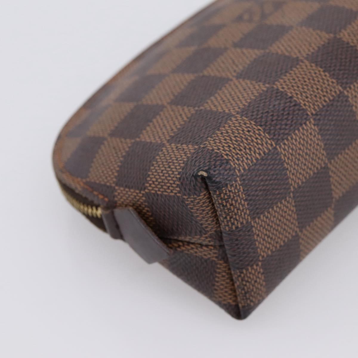 LOUIS VUITTON Damier Ebene Pochette Cosmetic PM Pouch N47516 LV Auth 200393