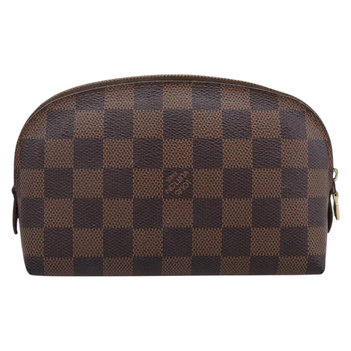 LOUIS VUITTON Damier Ebene Pochette Cosmetic PM Pouch N47516 LV Auth 200393
