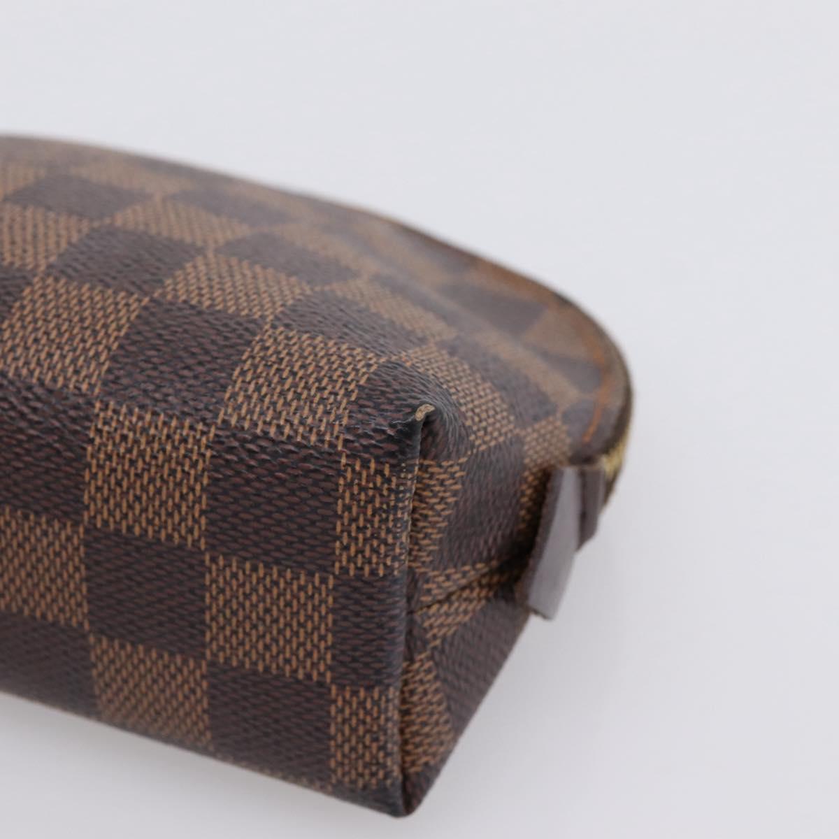 LOUIS VUITTON Damier Ebene Pochette Cosmetic PM Pouch N47516 LV Auth 200393