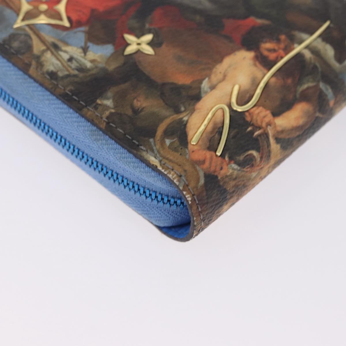 LOUIS VUITTON Rubens Tiger Hunting Zippy Wallet Light Blue M64603 Auth 200400M