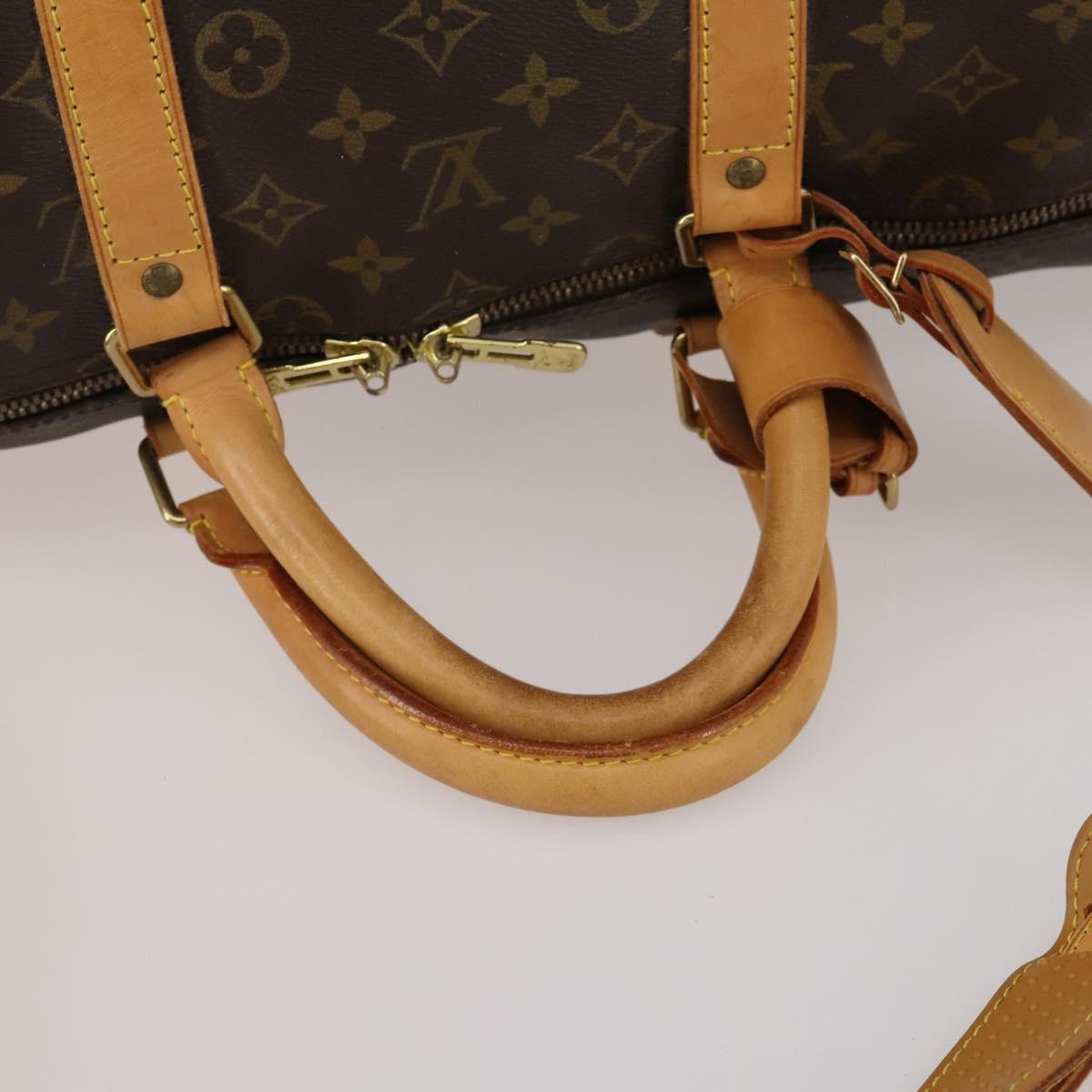 LOUIS VUITTON Monogram Keepall Bandouliere 55 Boston Bag M41414 LV Auth 200406V