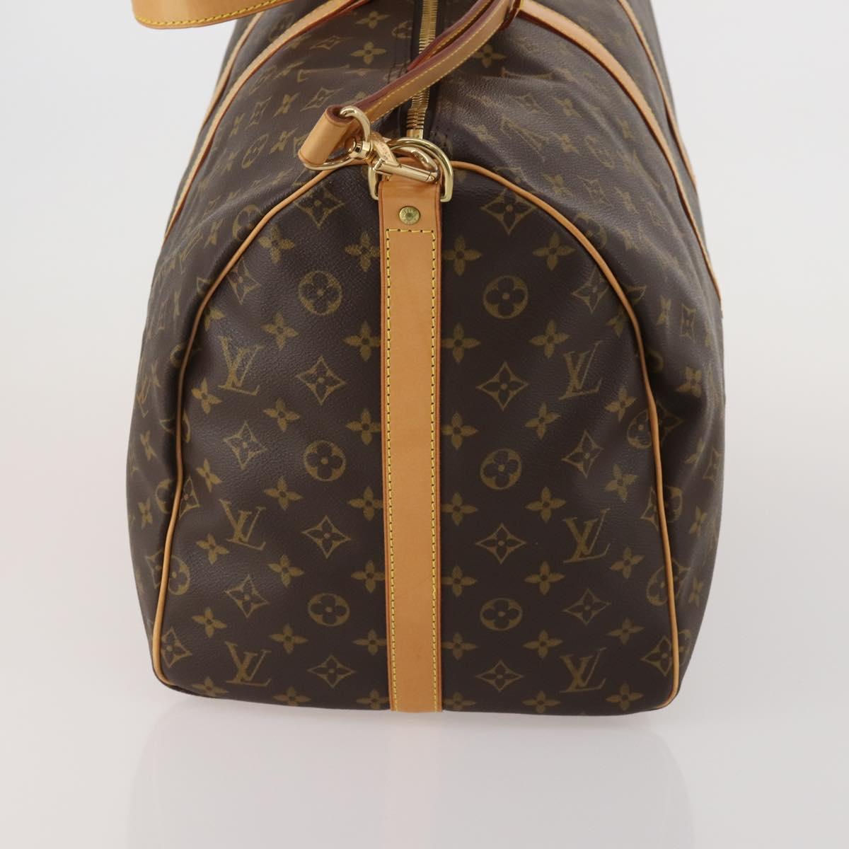 LOUIS VUITTON Monogram Keepall Bandouliere 55 Boston Bag M41414 LV Auth 200407V