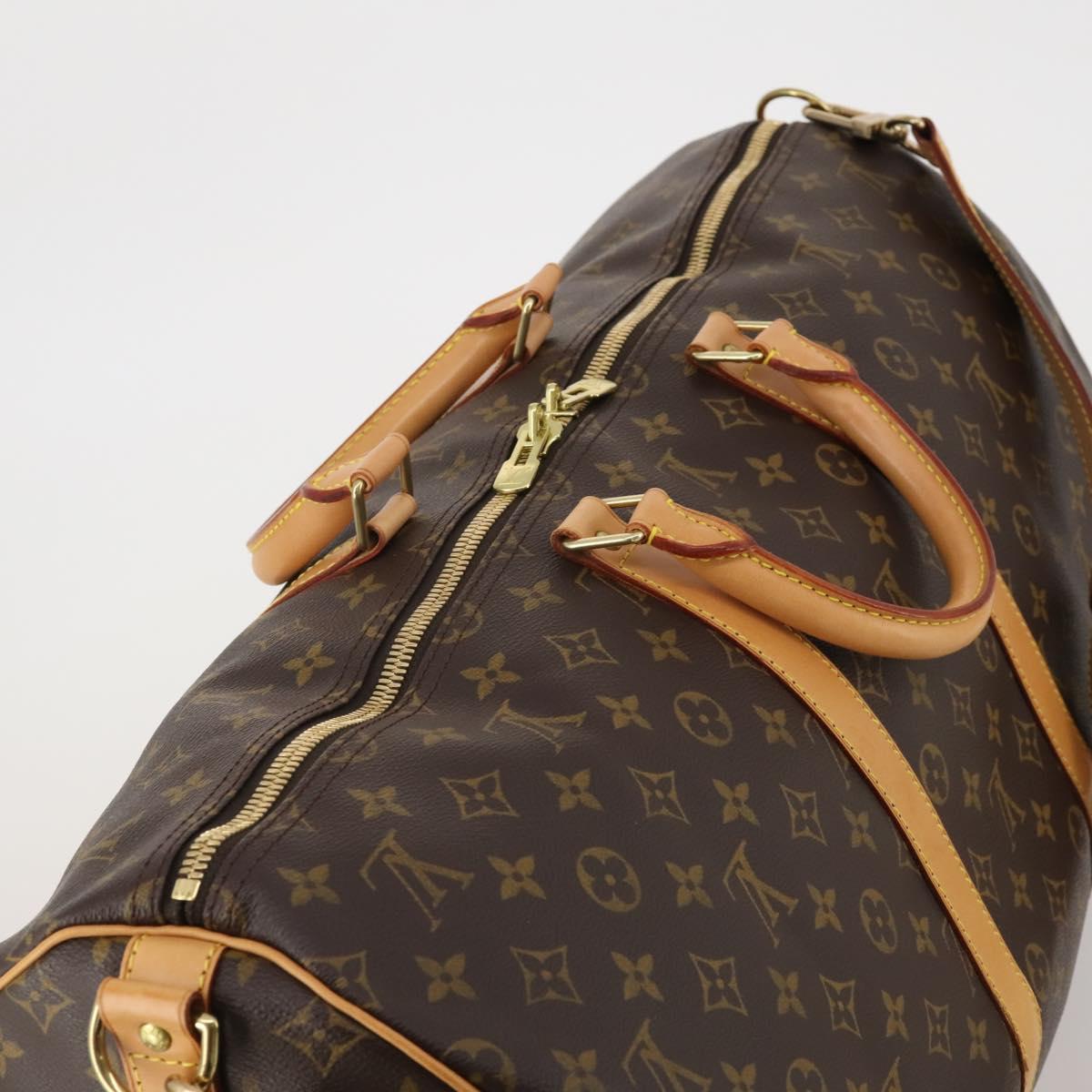 LOUIS VUITTON Monogram Keepall Bandouliere 55 Boston Bag M41414 LV Auth 200407V