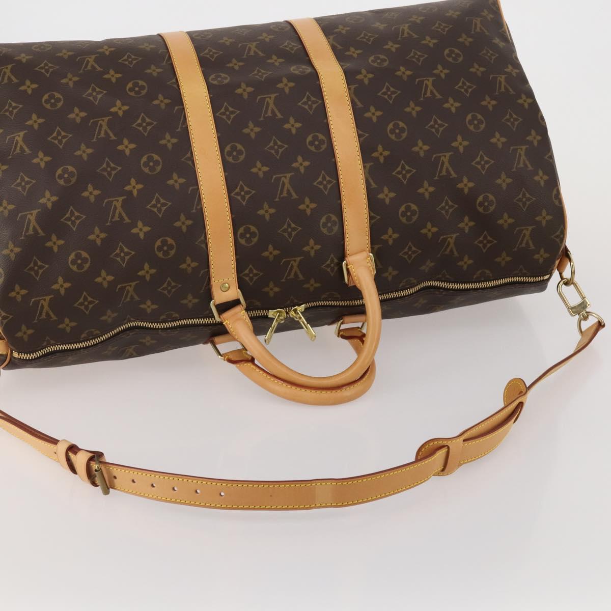 LOUIS VUITTON Monogram Keepall Bandouliere 55 Boston Bag M41414 LV Auth 200407V