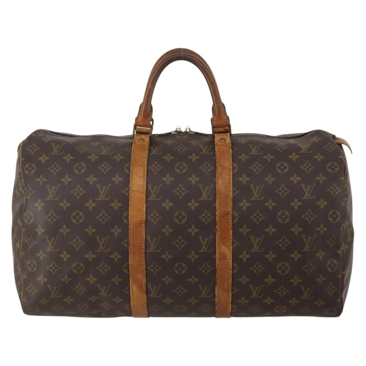 LOUIS VUITTON Monogram Keepall 50 Boston Bag M41426 LV Auth 200408