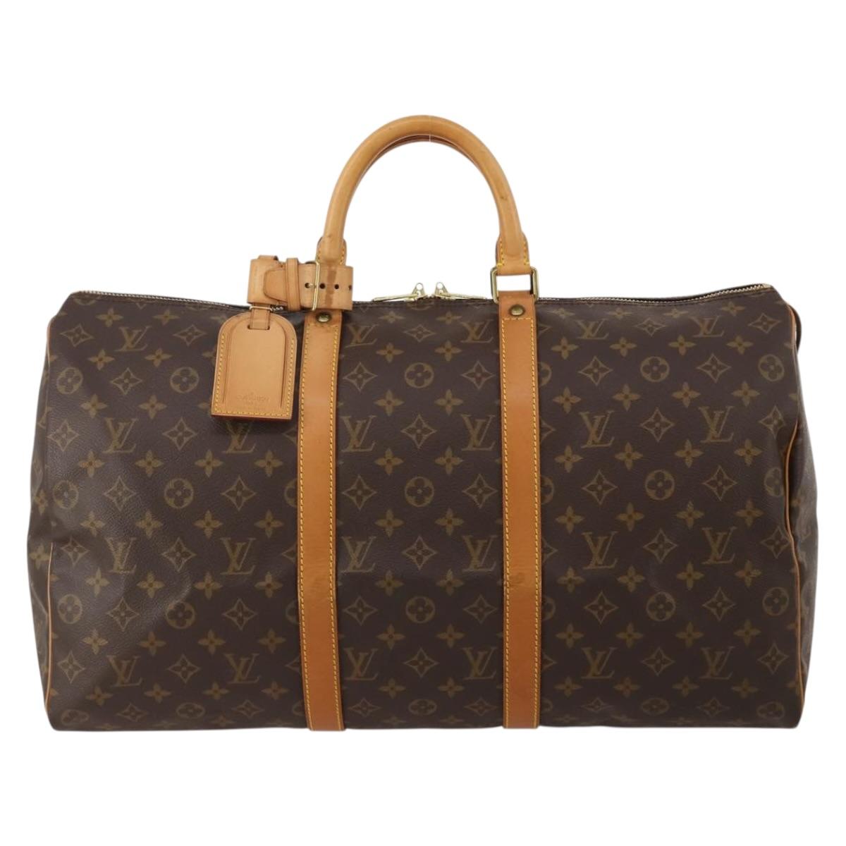 LOUIS VUITTON Monogram Keepall 50 Boston Bag M41426 LV Auth 200409V