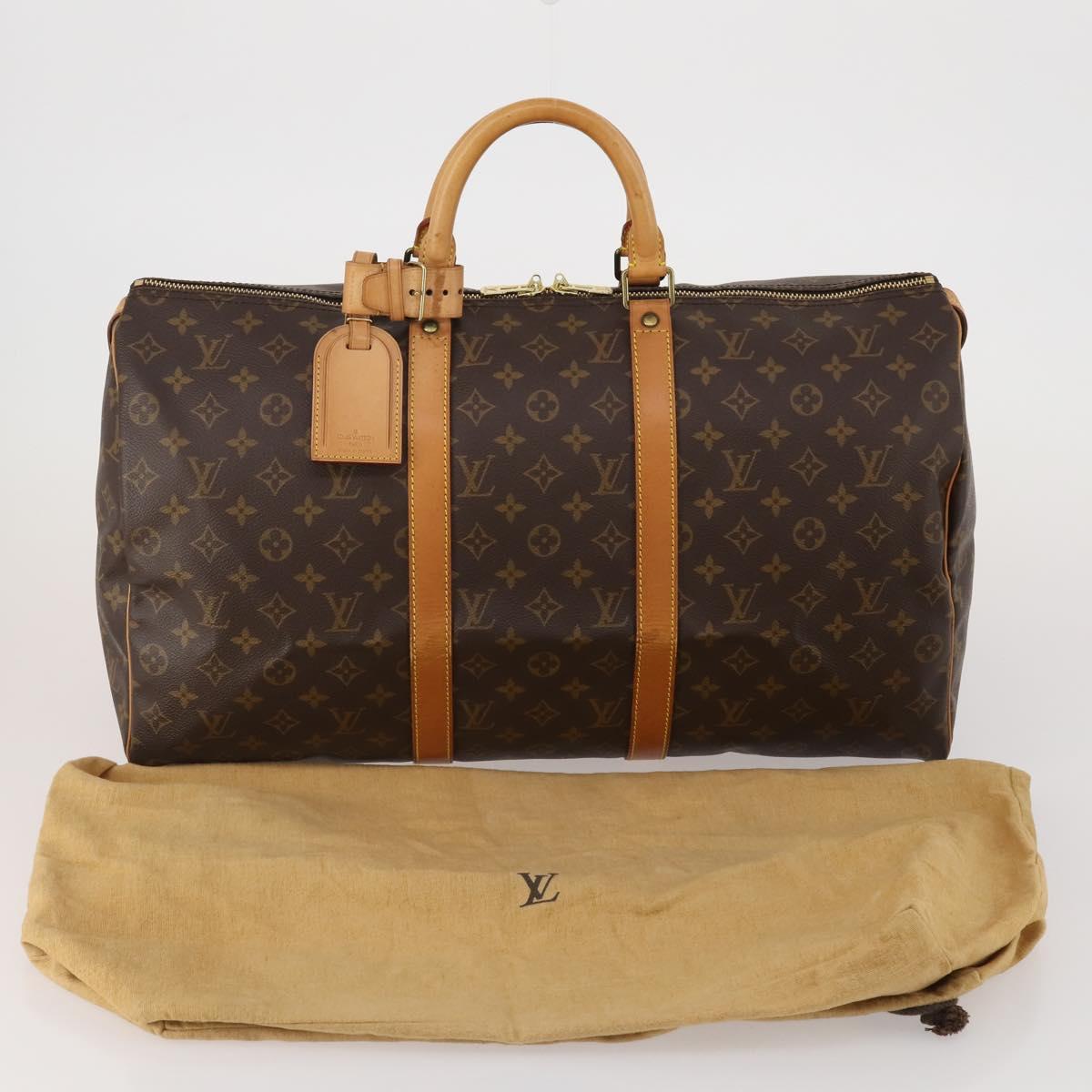 LOUIS VUITTON Monogram Keepall 50 Boston Bag M41426 LV Auth 200409V