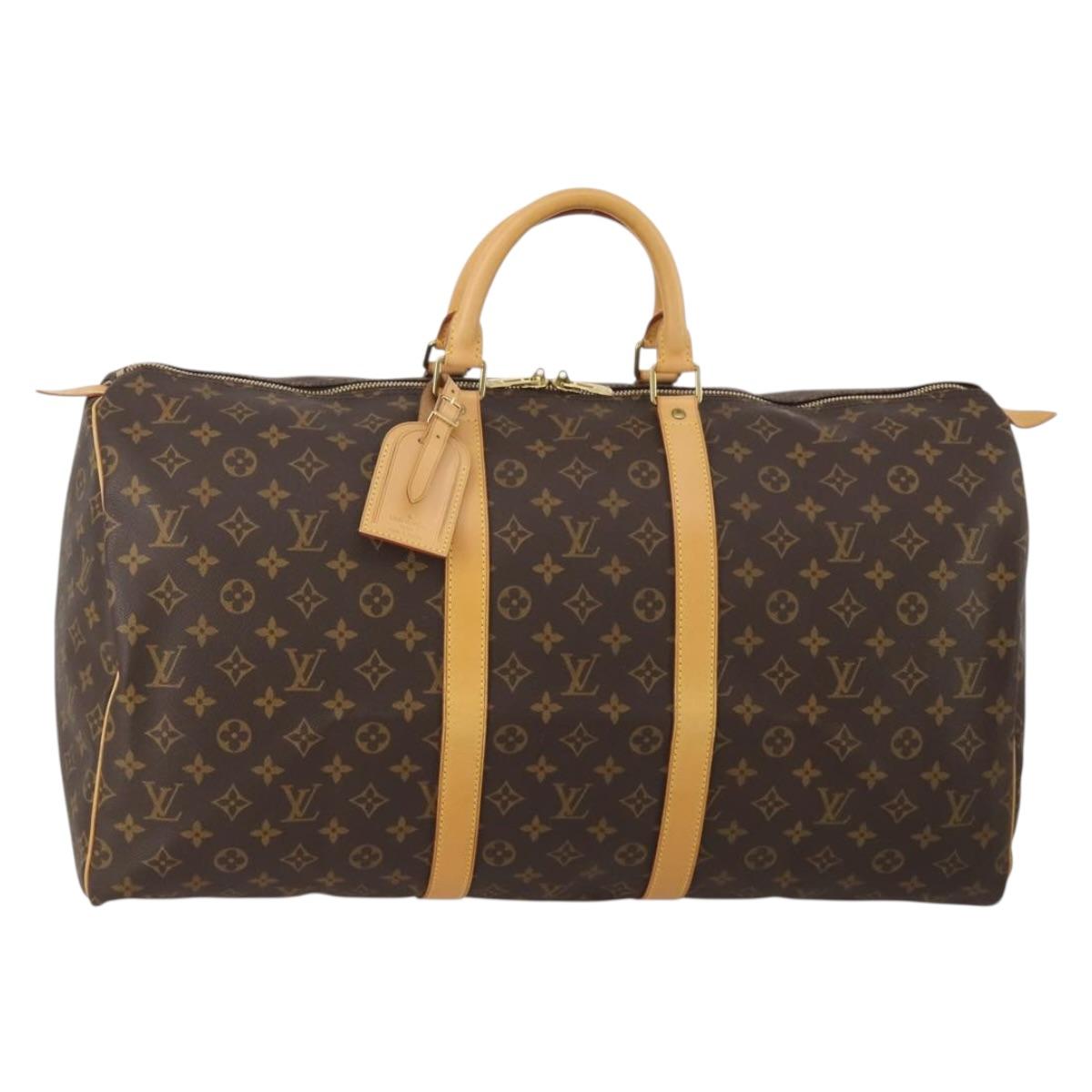 LOUIS VUITTON Monogram Keepall 55 Boston Bag M41424 LV Auth 200410SAV