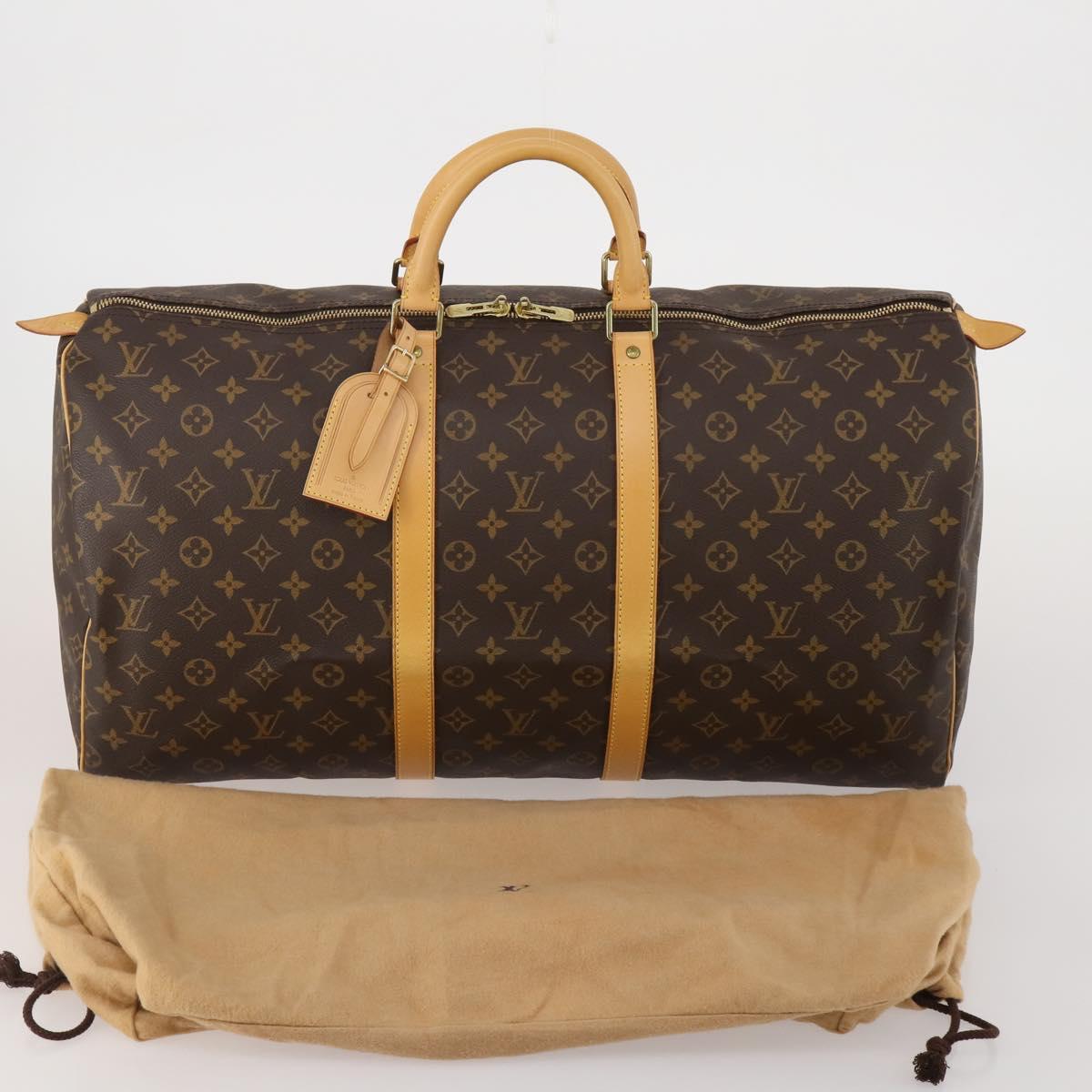 LOUIS VUITTON Monogram Keepall 55 Boston Bag M41424 LV Auth 200410SAV