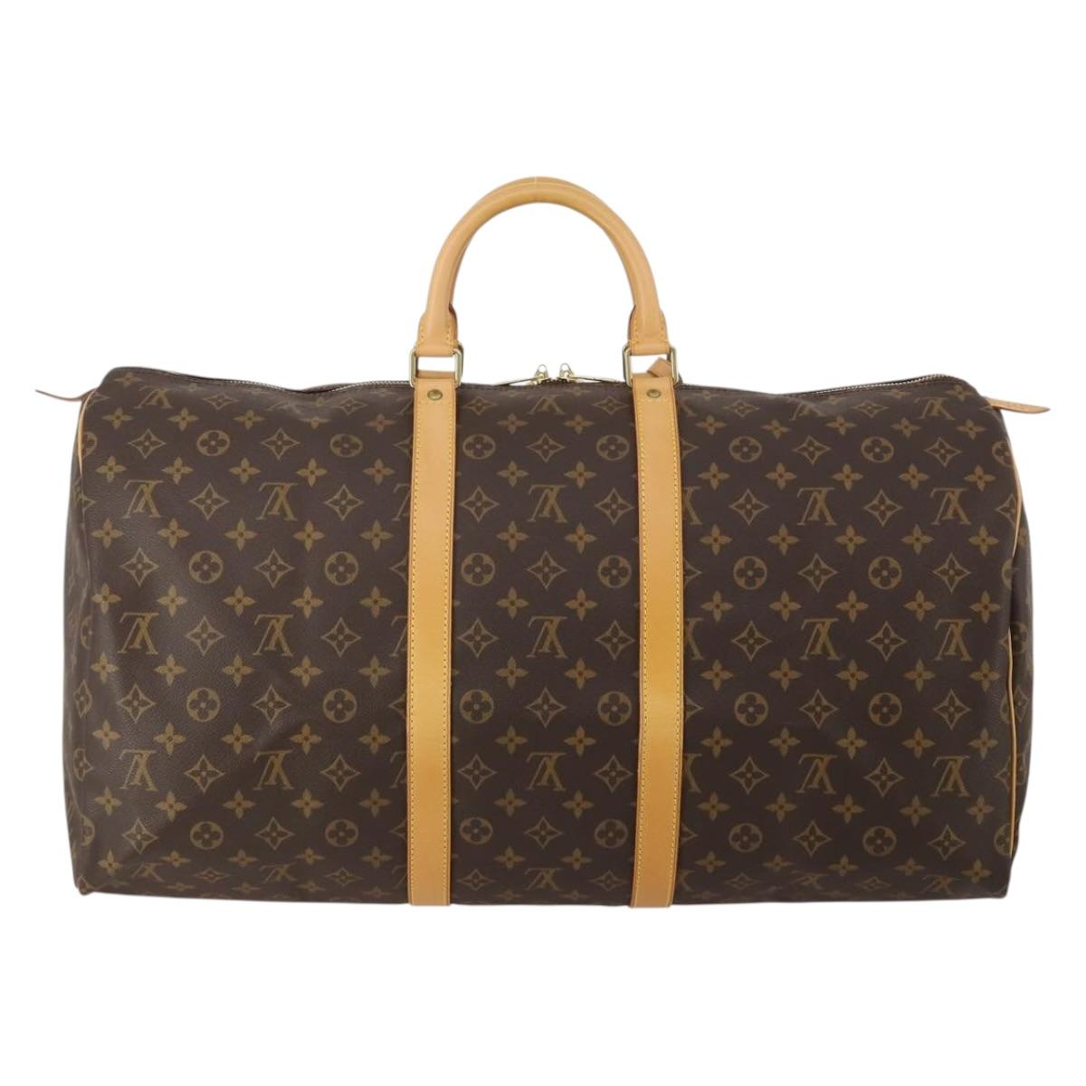 LOUIS VUITTON Monogram Keepall 55 Boston Bag M41424 LV Auth 200410SAV