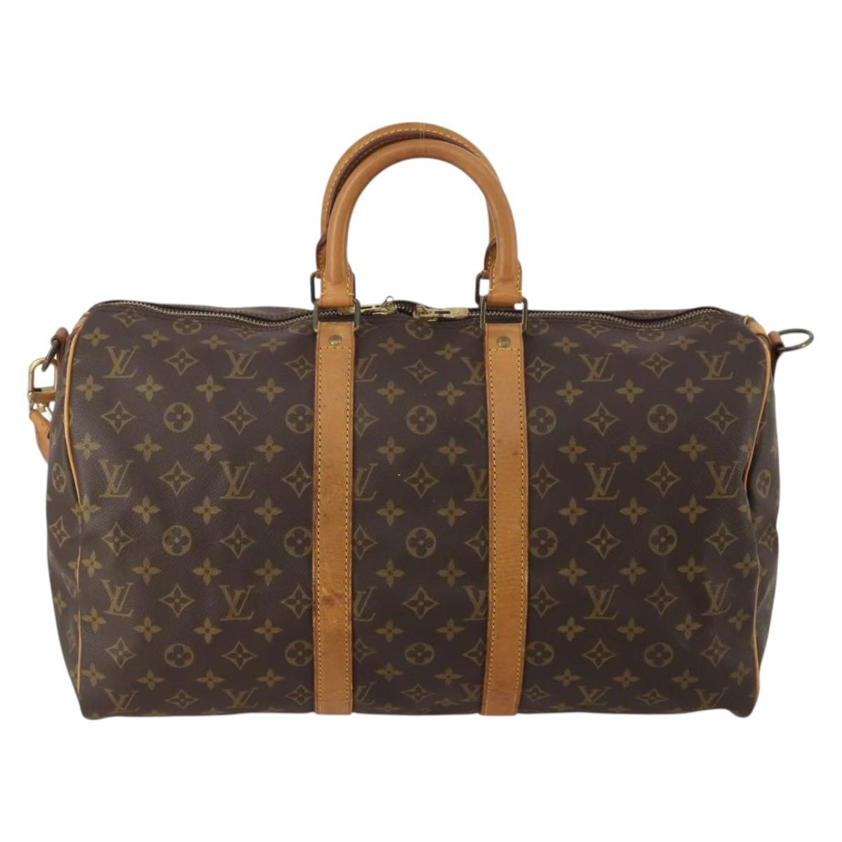 LOUIS VUITTON Monogram Keepall Bandouliere 45 Boston Bag M41418 LV Auth 200412