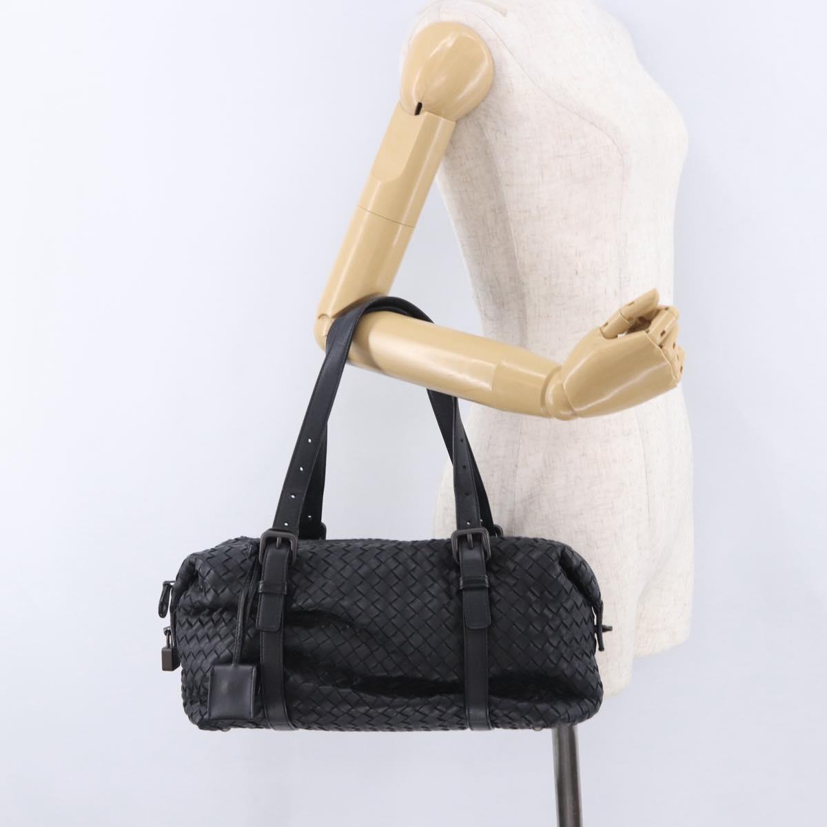 BOTTEGA VENETA INTRECCIATO Hand Bag Leather Black Auth 200420SAM
