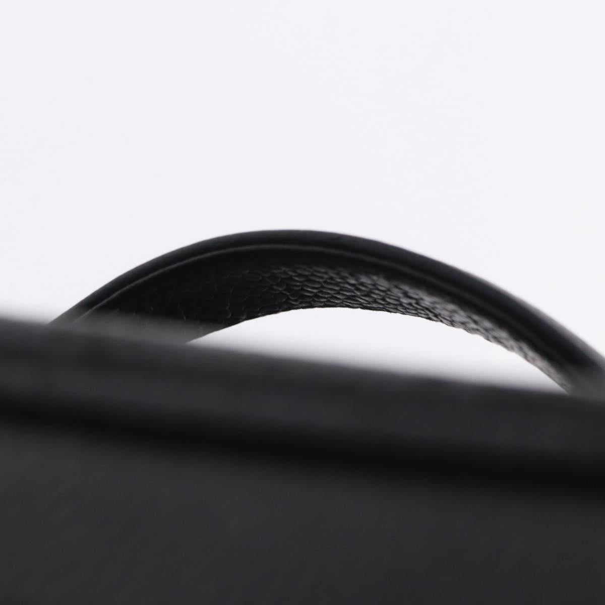 CHANEL COCO Mark Vanity Hand Bag Caviar Skin Black Gold CC Auth 200427