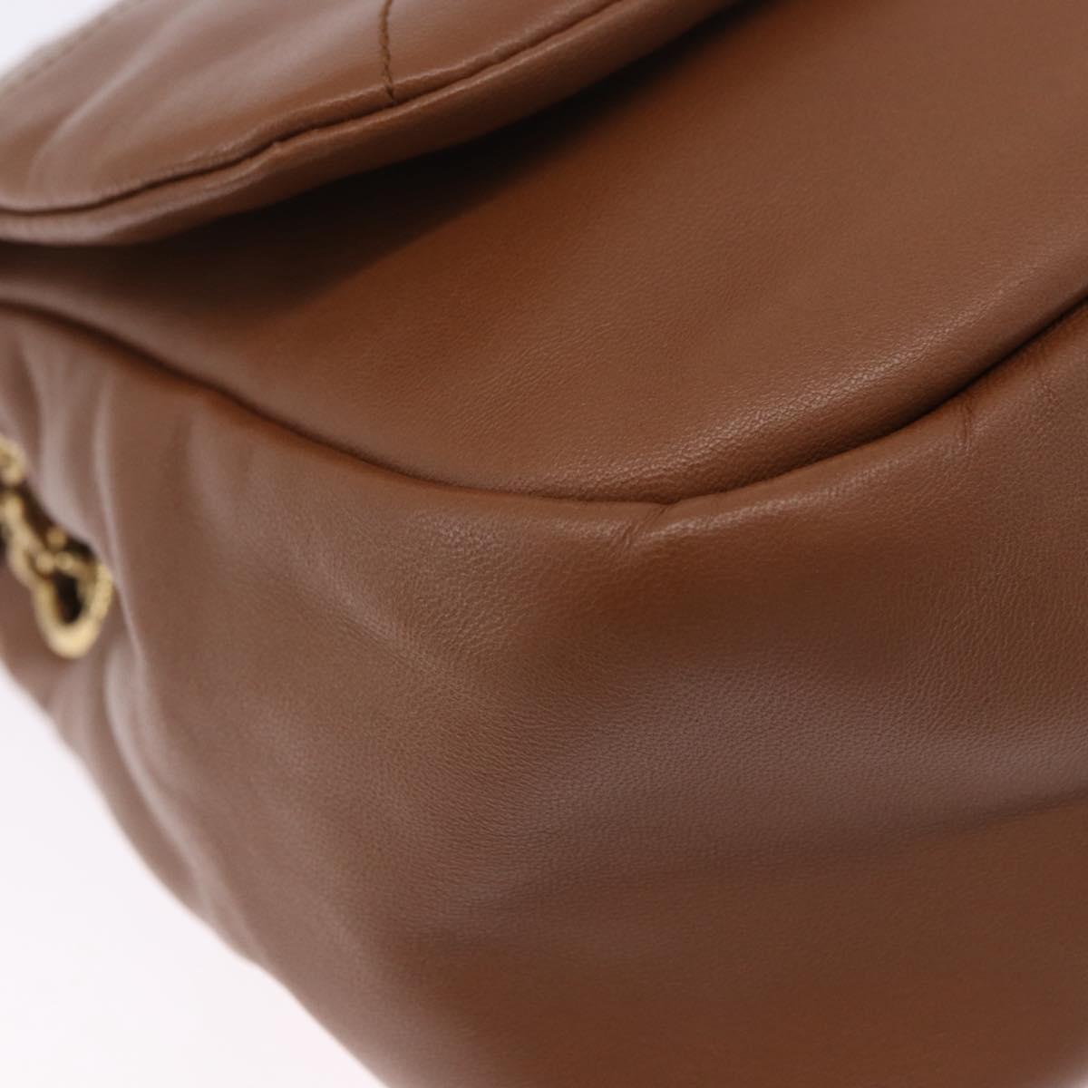 SAINT LAURENT Jamie Shoulder Bag Leather Brown Gold Auth 200430M