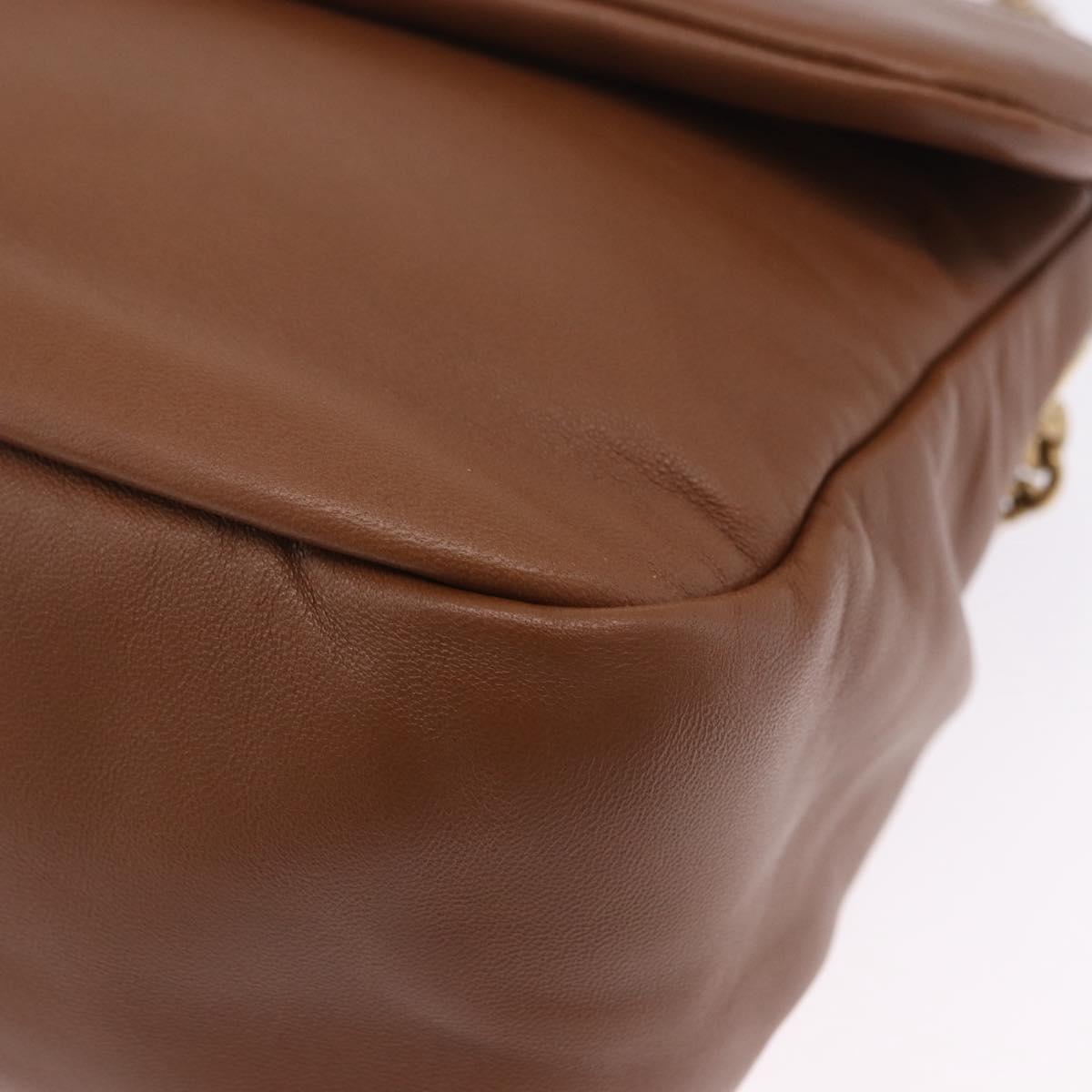 SAINT LAURENT Jamie Shoulder Bag Leather Brown Gold Auth 200430M