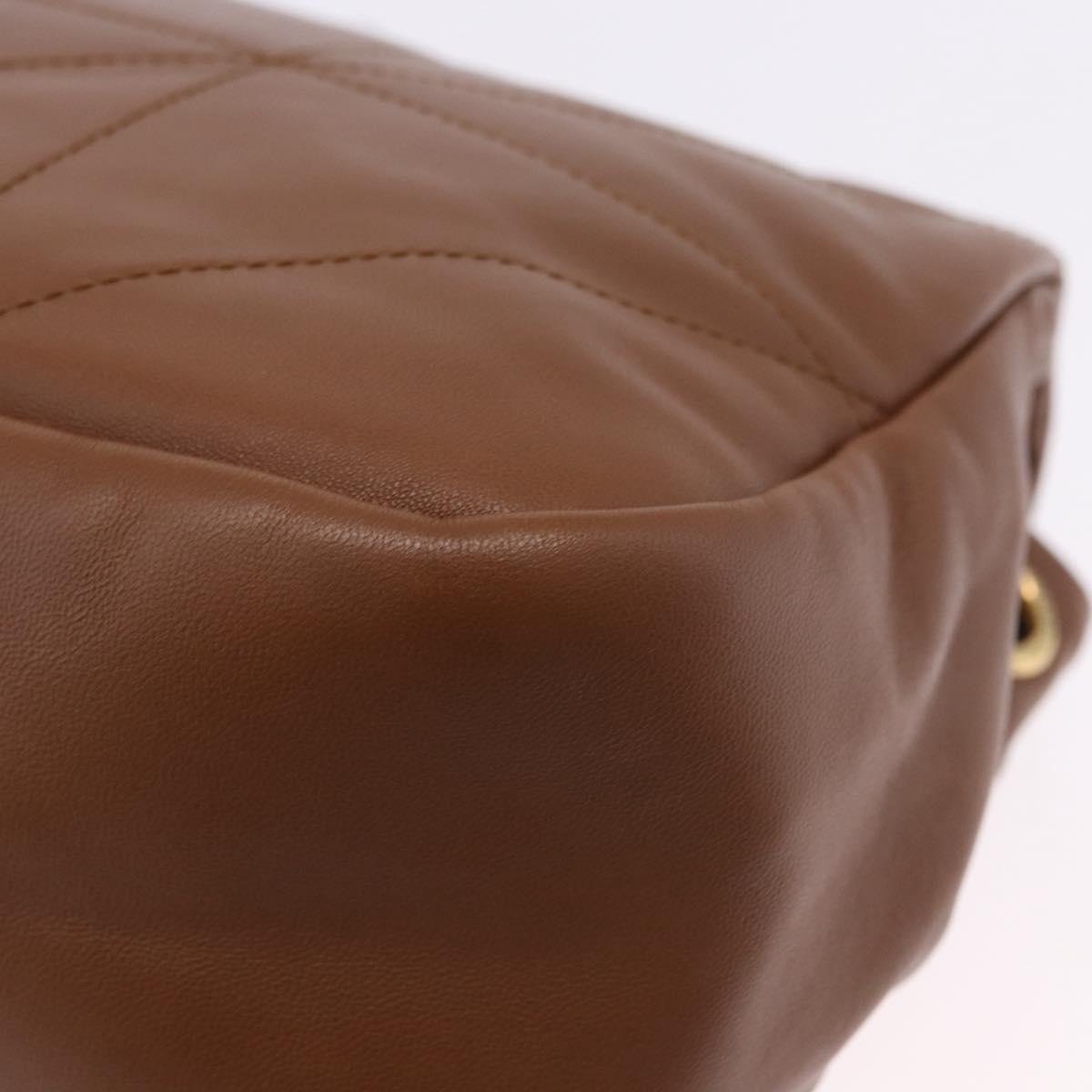 SAINT LAURENT Jamie Shoulder Bag Leather Brown Gold Auth 200430M