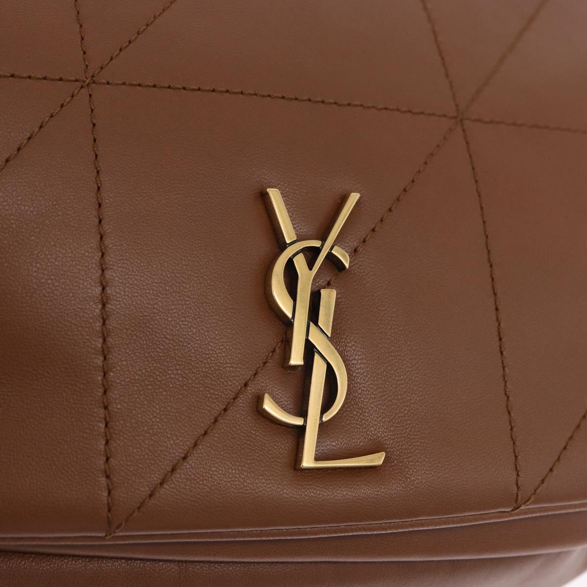 SAINT LAURENT Jamie Shoulder Bag Leather Brown Gold Auth 200430M