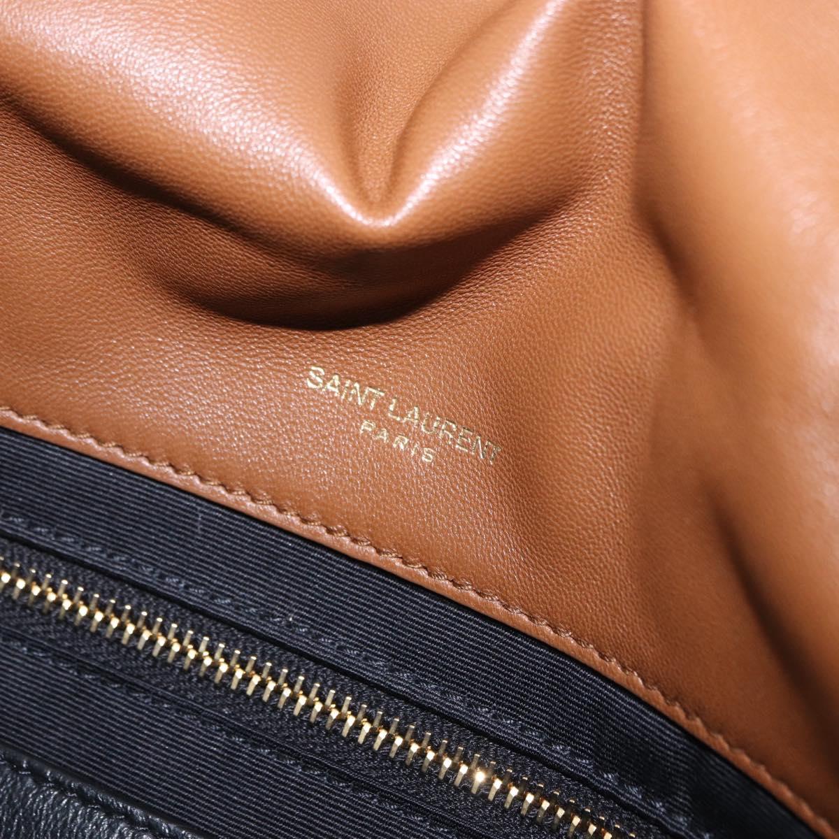 SAINT LAURENT Jamie Shoulder Bag Leather Brown Gold Auth 200430M