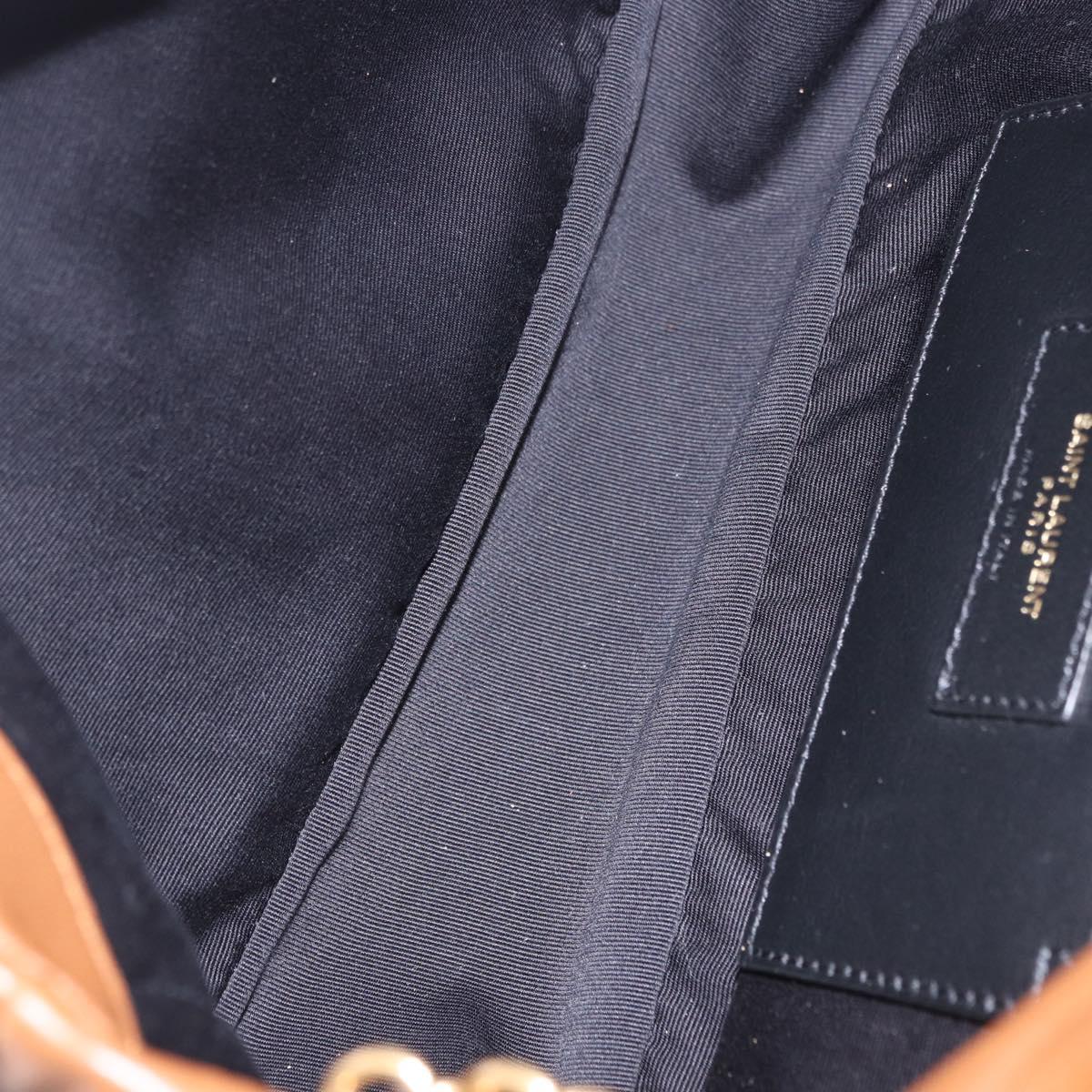 SAINT LAURENT Jamie Shoulder Bag Leather Brown Gold Auth 200430M