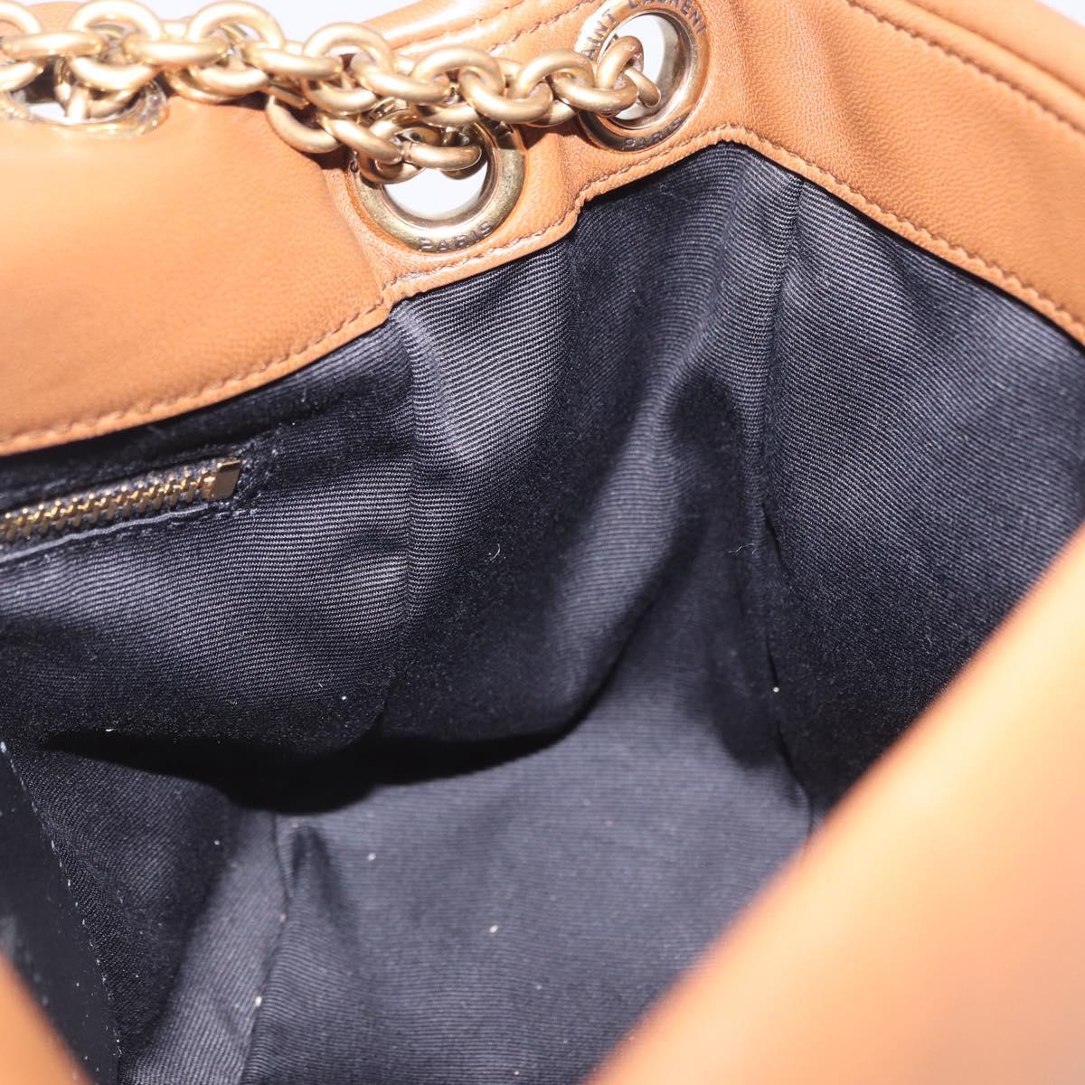 SAINT LAURENT Jamie Shoulder Bag Leather Brown Gold Auth 200430M