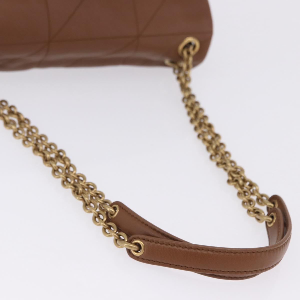 SAINT LAURENT Jamie Shoulder Bag Leather Brown Gold Auth 200430M