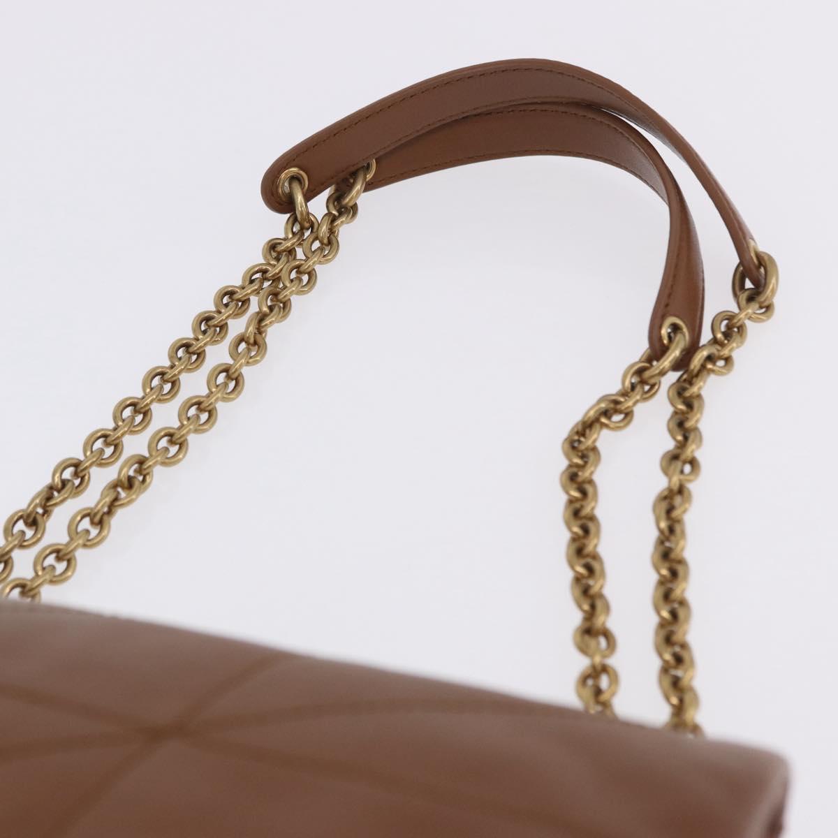 SAINT LAURENT Jamie Shoulder Bag Leather Brown Gold Auth 200430M
