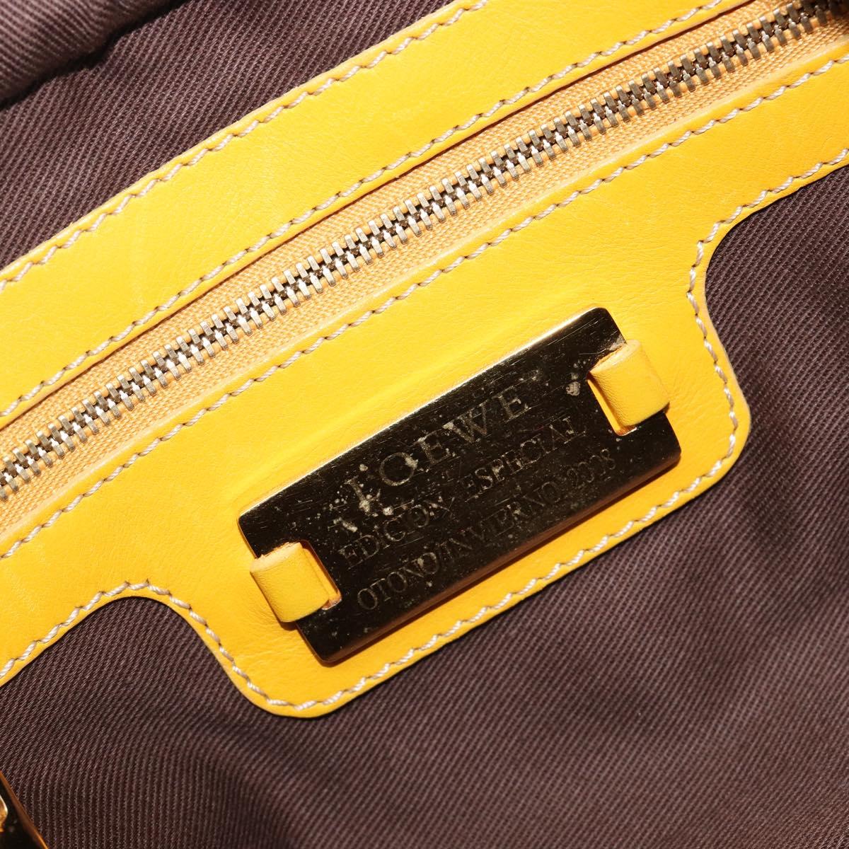 LOEWE Amazona 28 Hand Bag Suede Yellow Gold Auth 200433V