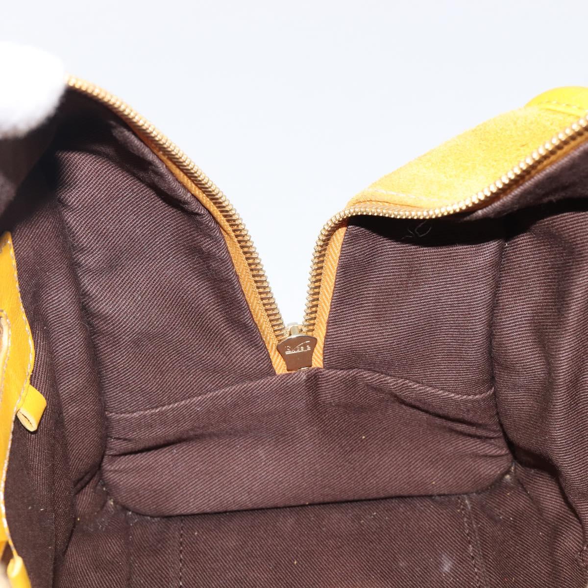LOEWE Amazona 28 Hand Bag Suede Yellow Gold Auth 200433V
