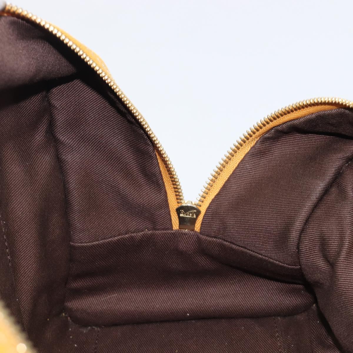 LOEWE Amazona 28 Hand Bag Suede Yellow Gold Auth 200433V