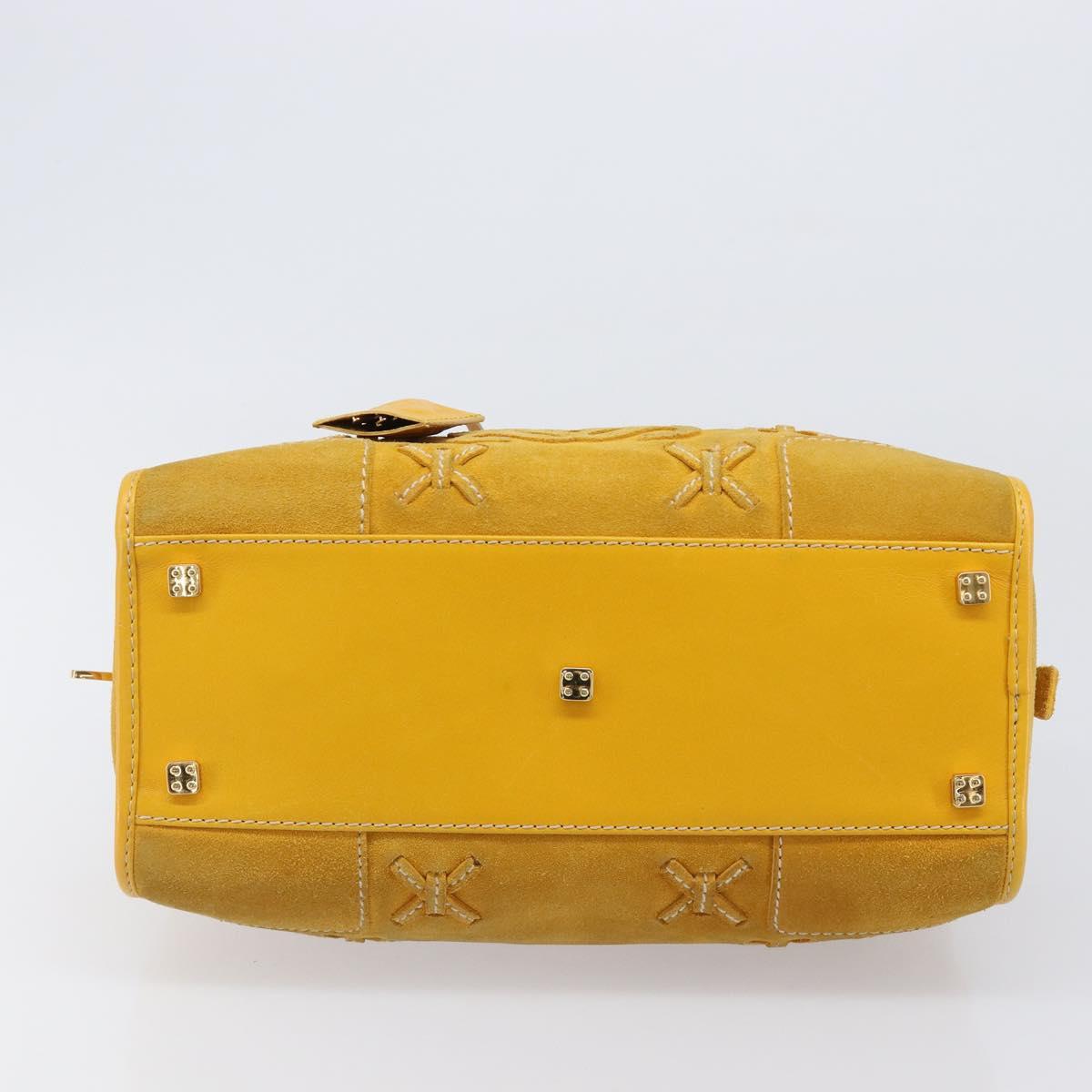 LOEWE Amazona 28 Hand Bag Suede Yellow Gold Auth 200433V