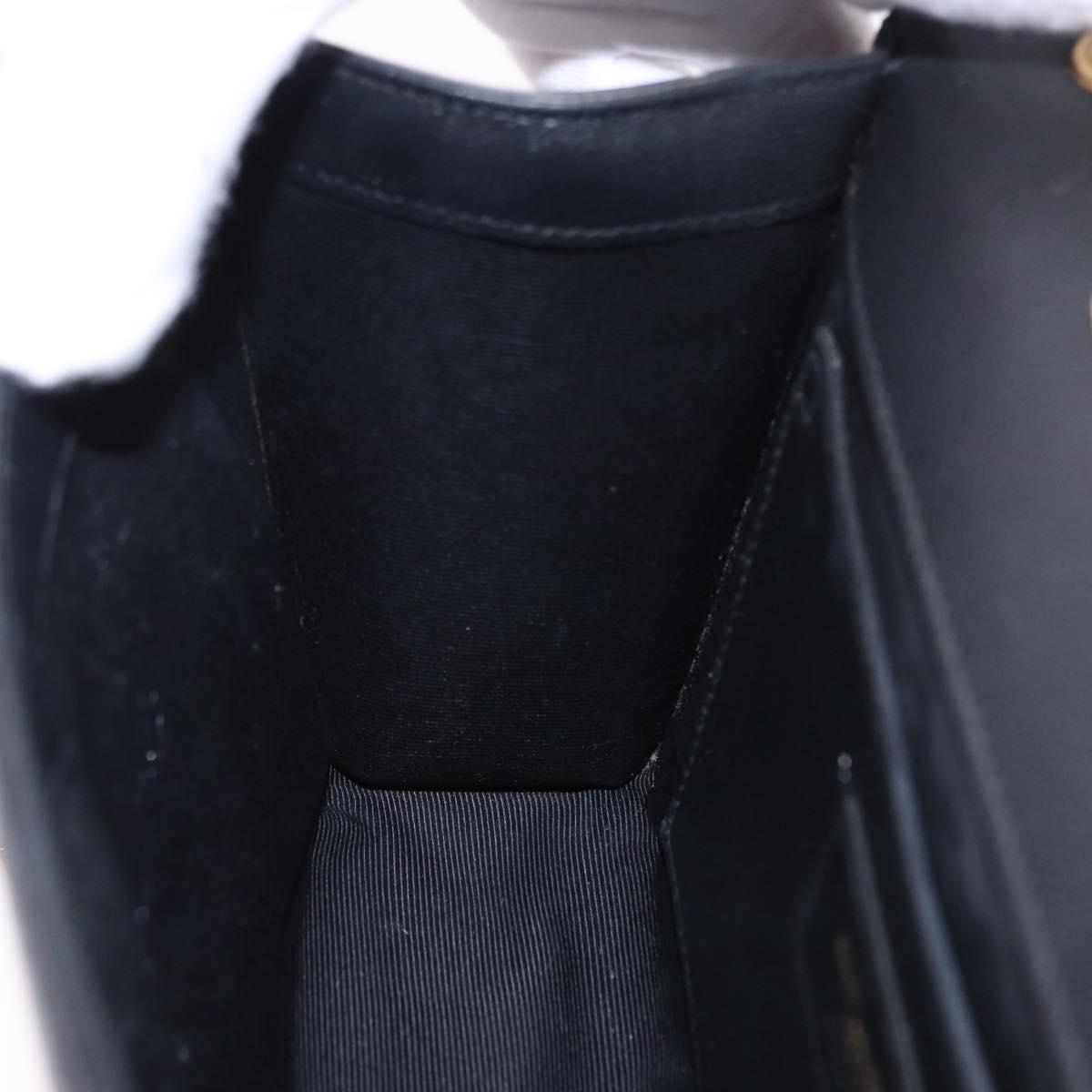 SAINT LAURENT Chain Kate Shoulder Bag Leather Black Gold Auth 200434M