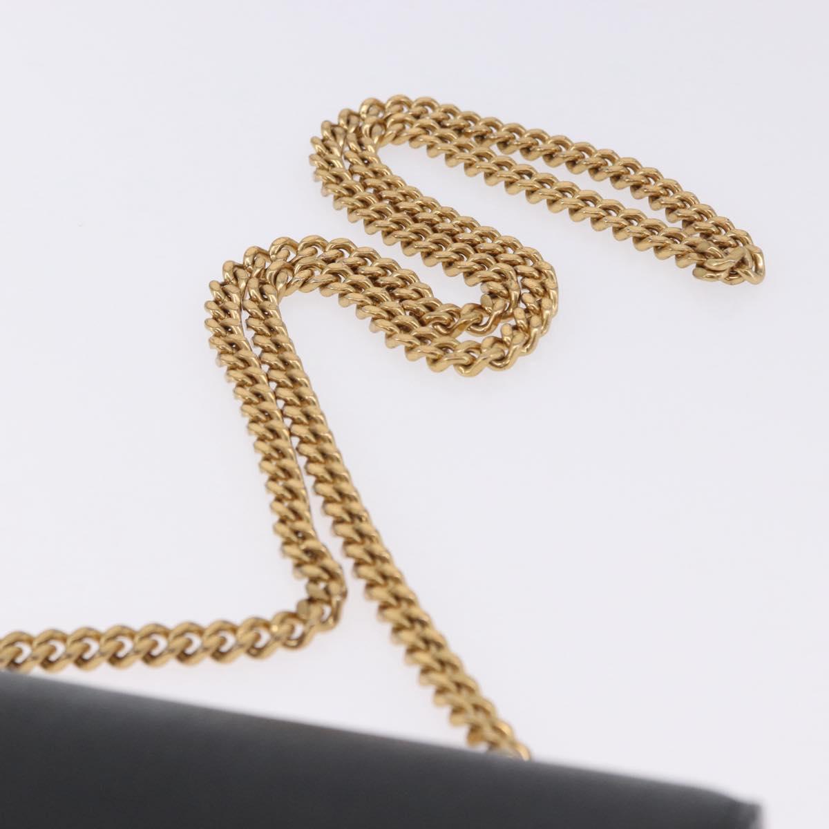 SAINT LAURENT Chain Kate Shoulder Bag Leather Black Gold Auth 200434M