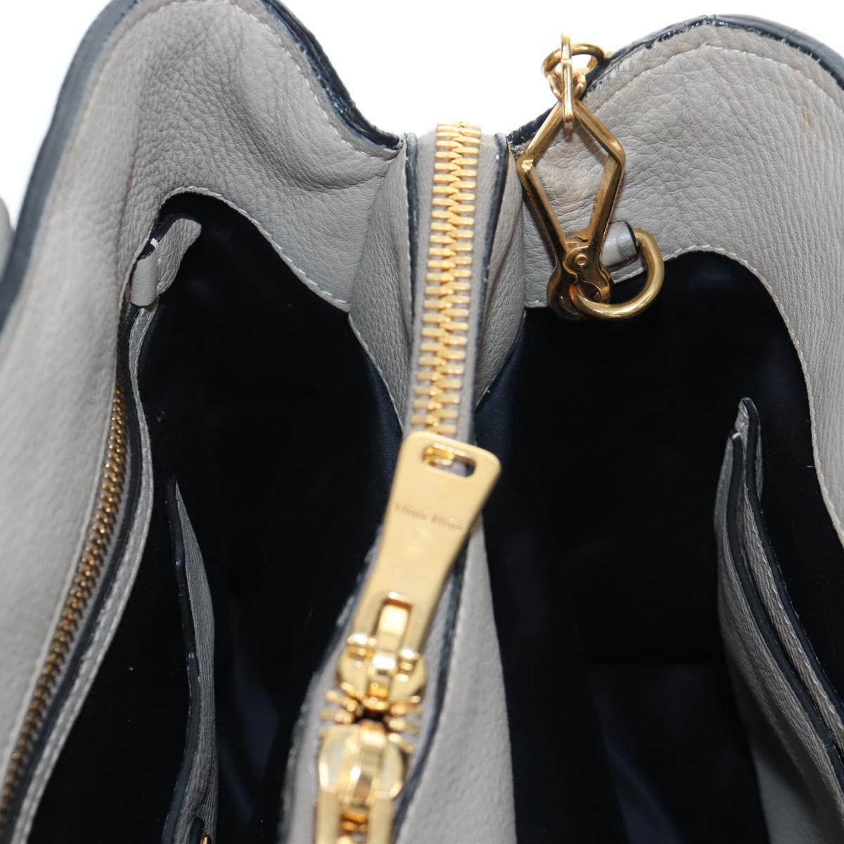 Miu Miu Tote Bag Leather 2way Beige Gold Auth 200436M