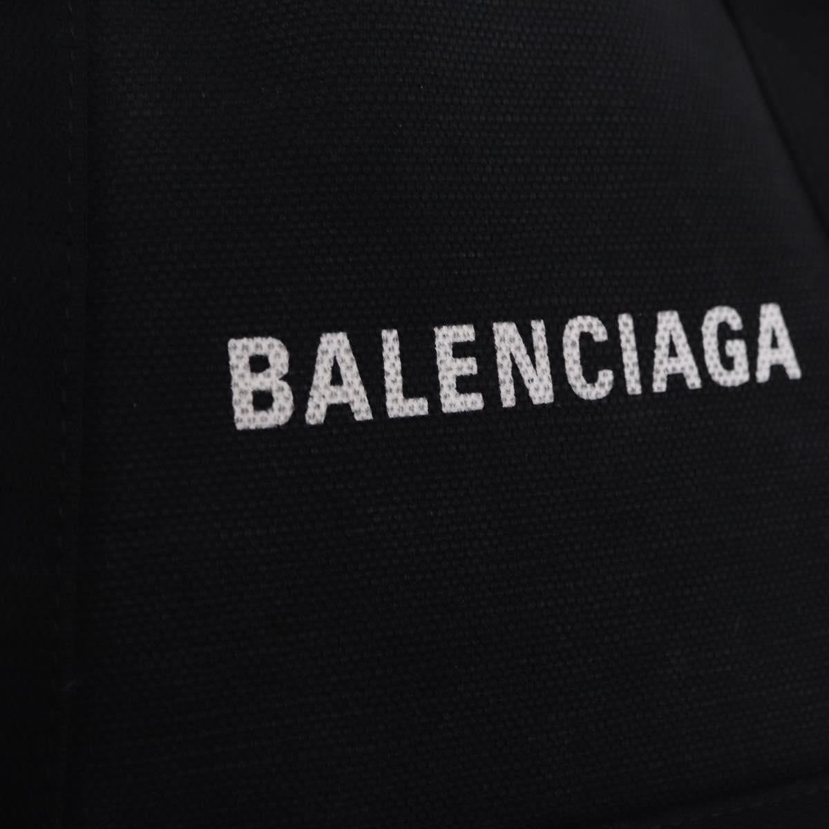 BALENCIAGA Navy Cabas XS Hand Bag Canvas Black 390346 Auth 200438A