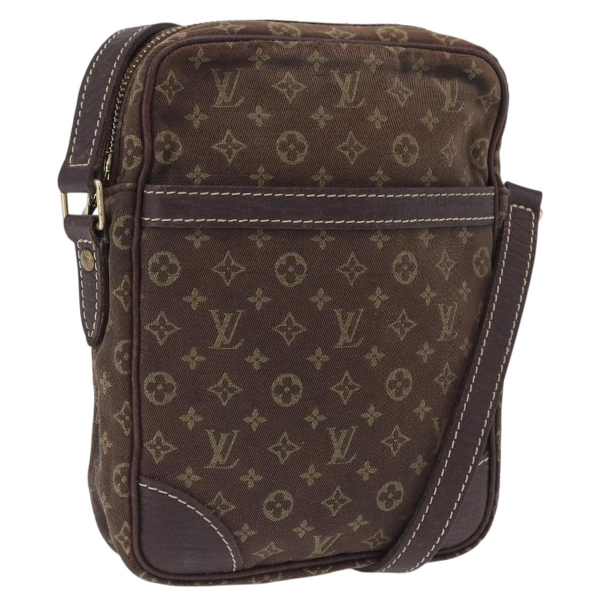 LOUIS VUITTON Monogram Mini Lin Danube Shoulder Bag Ebene M95228 LV Auth 200445A