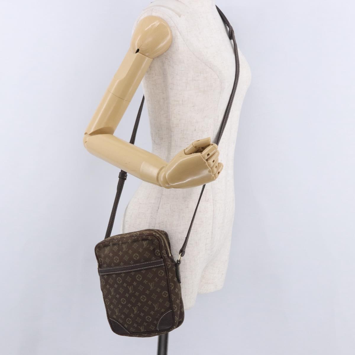 LOUIS VUITTON Monogram Mini Lin Danube Shoulder Bag Ebene M95228 LV Auth 200445A