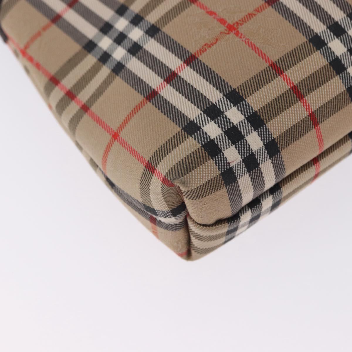 Burberrys Nova Check Pouch Canvas Beige Auth 200446A