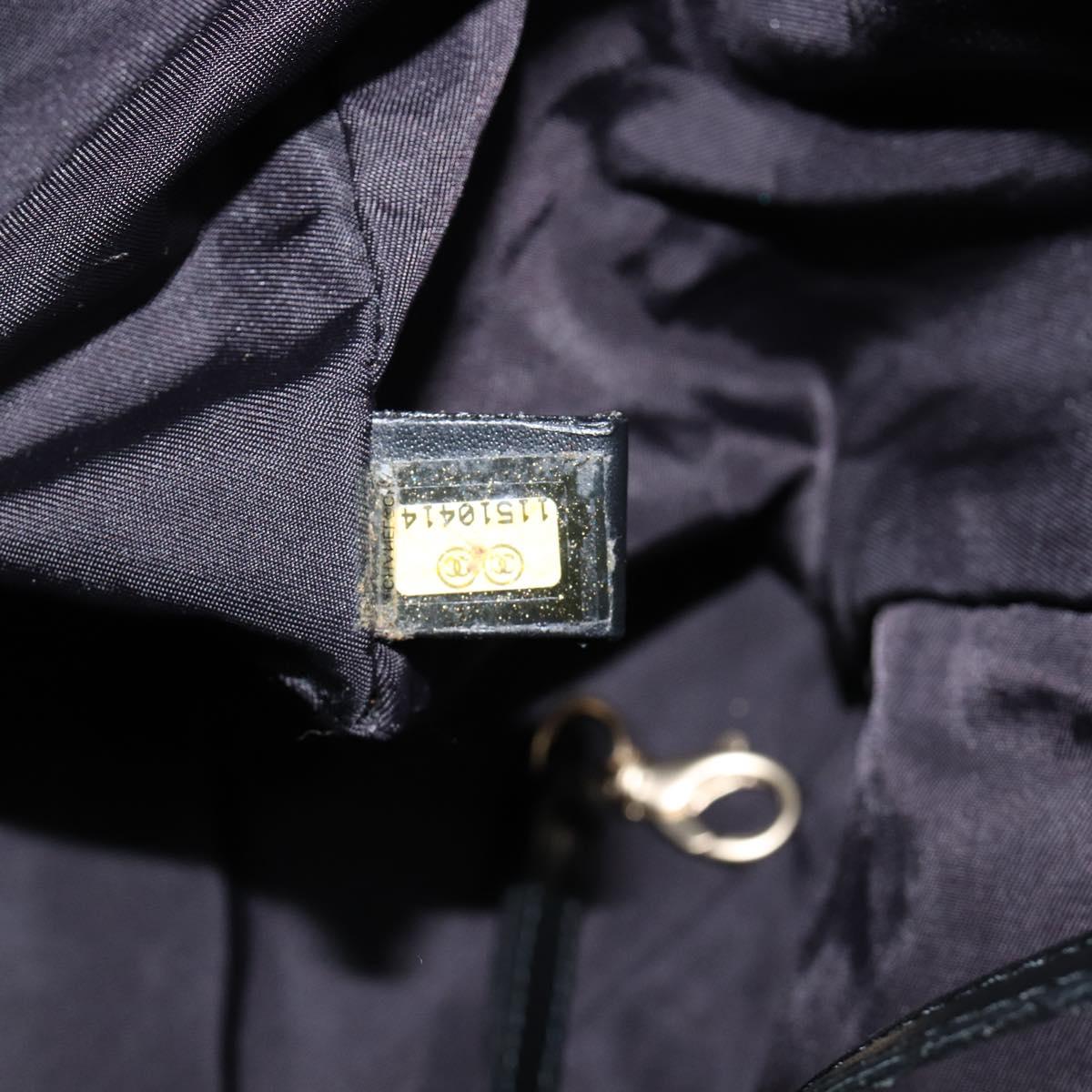CHANEL New Travel Line Tote Bag Canvas Black Gold CC Auth 200448V