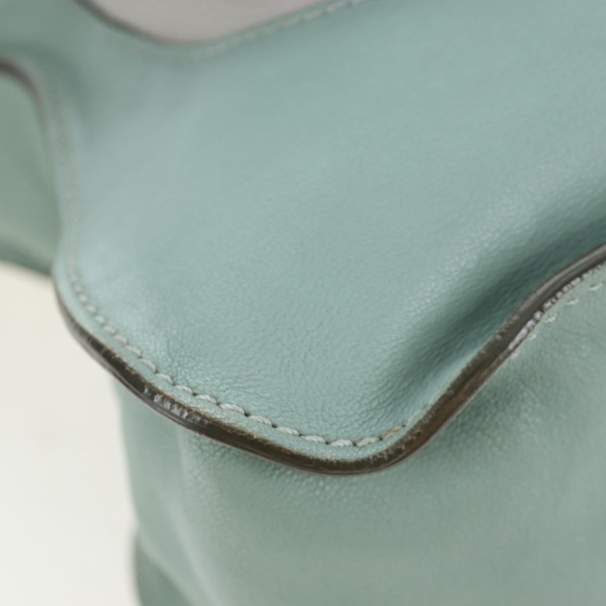 Chloe Marcie Hand Bag Leather 2way Green Gold Auth 200450V
