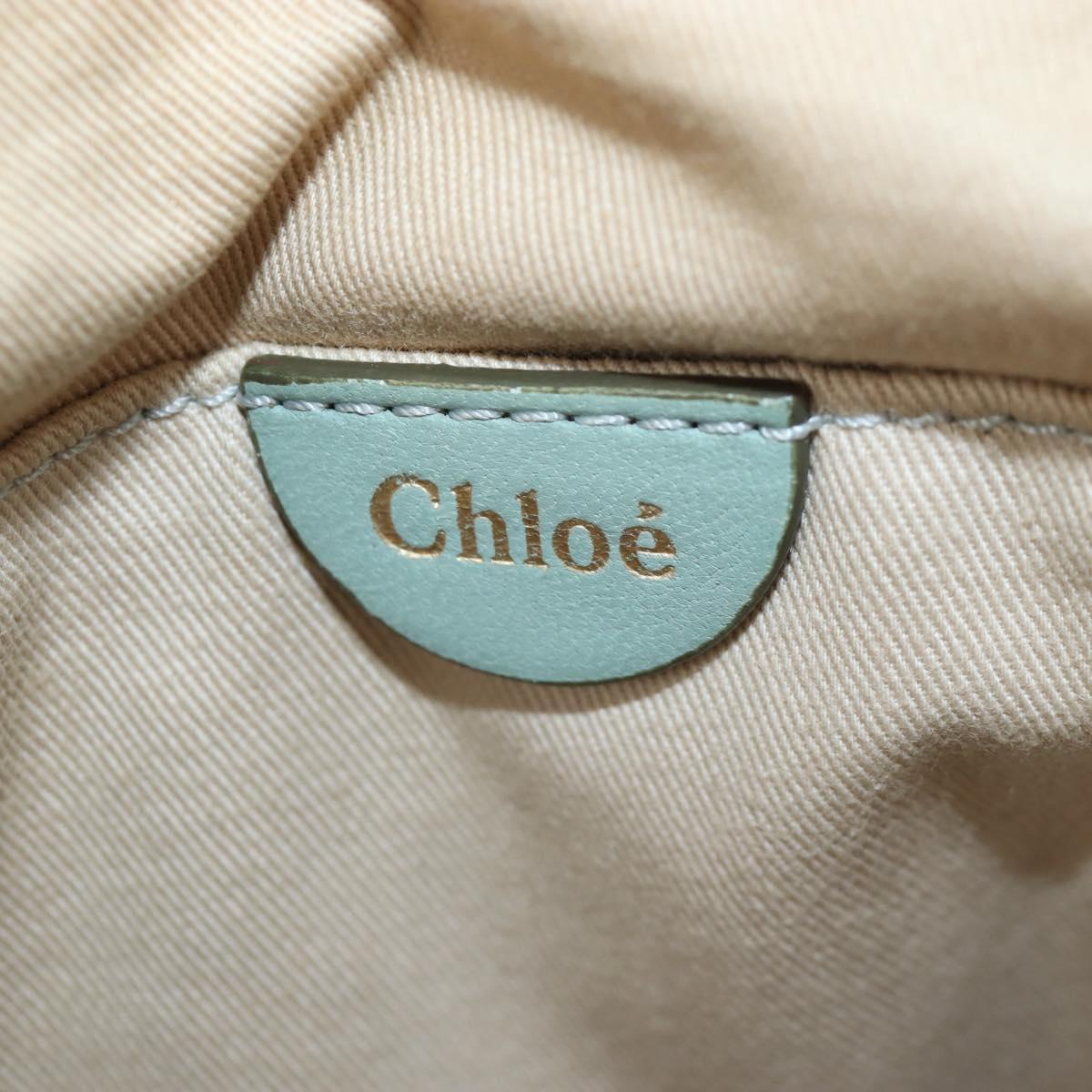 Chloe Marcie Hand Bag Leather 2way Green Gold Auth 200450V