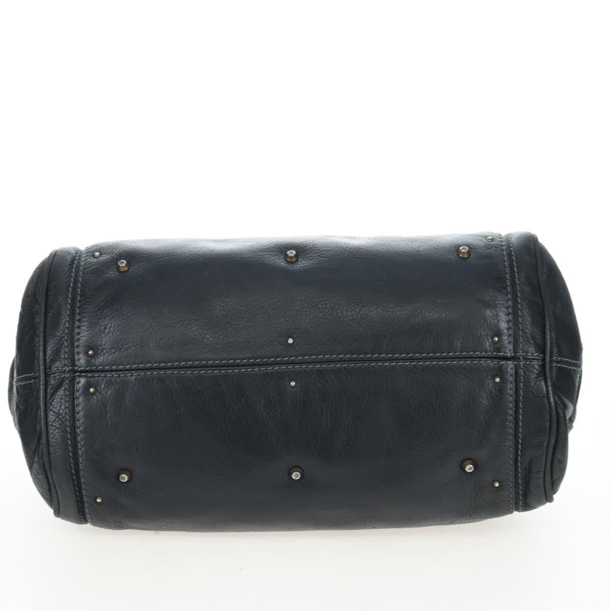 Chloe Paddington Hand Bag Leather Black Gold Silver Auth 200455V