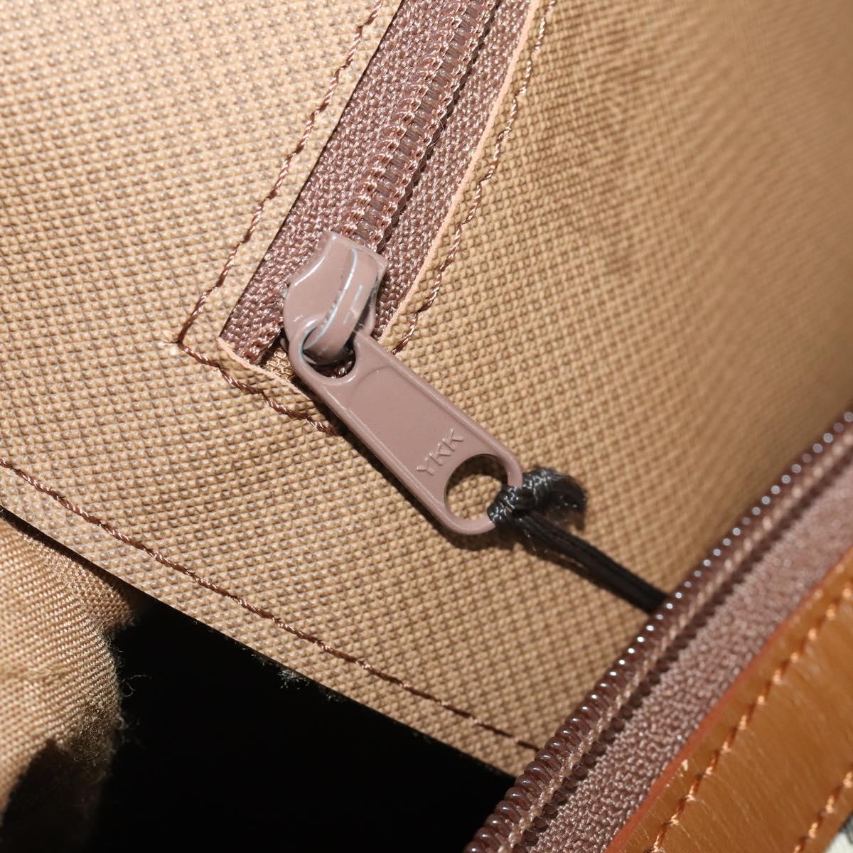 Burberrys Nova Check Boston Bag Canvas Beige Gold Auth 200460V