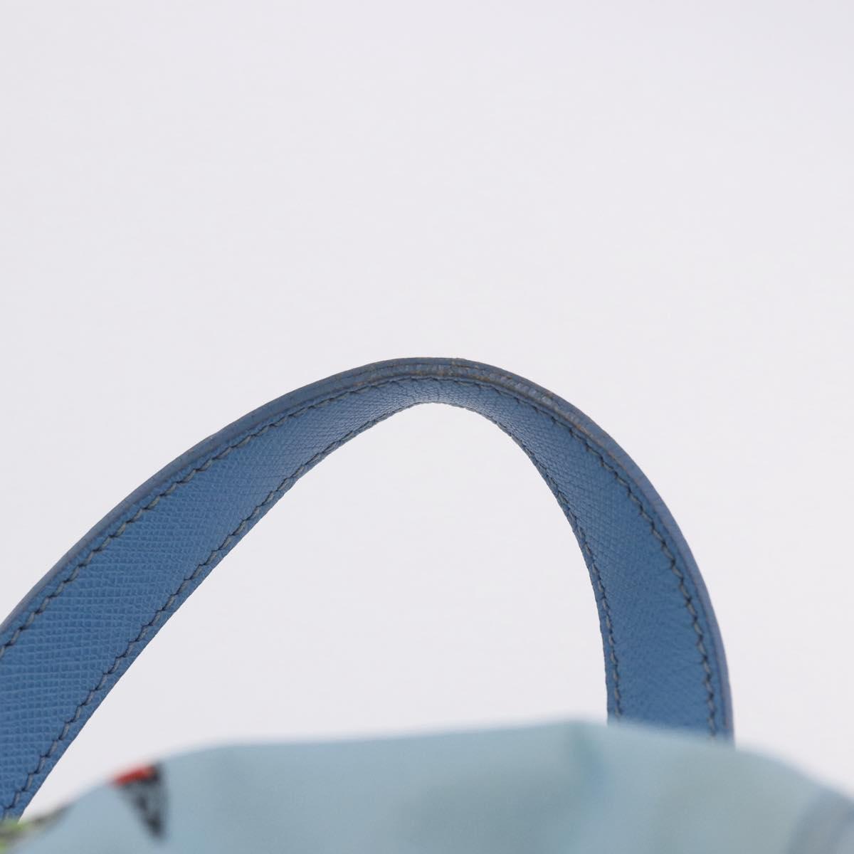 PRADA Backpack Nylon Light Blue Silver Auth 200461