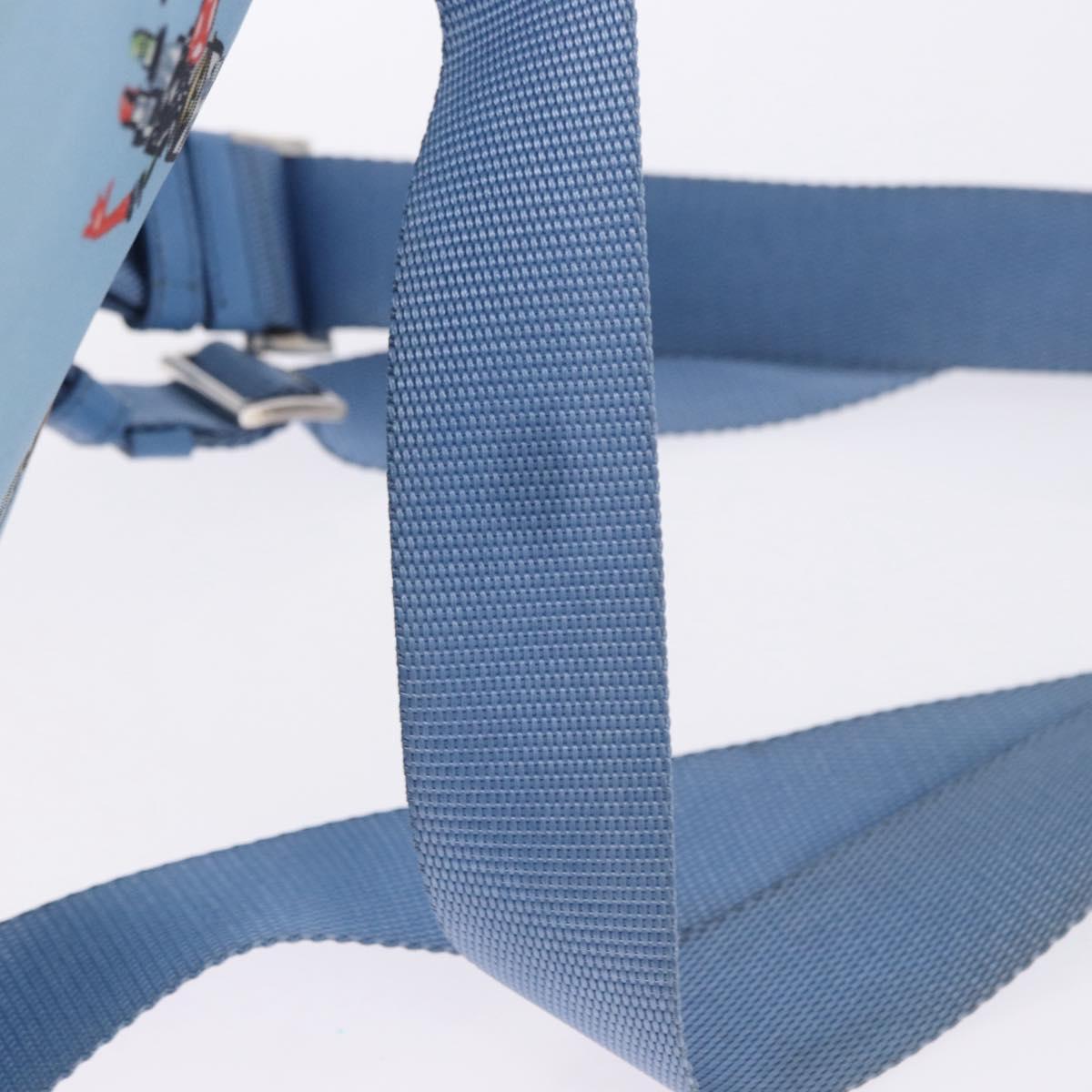 PRADA Backpack Nylon Light Blue Silver Auth 200461