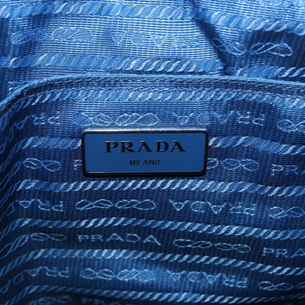 PRADA Backpack Nylon Light Blue Silver Auth 200461