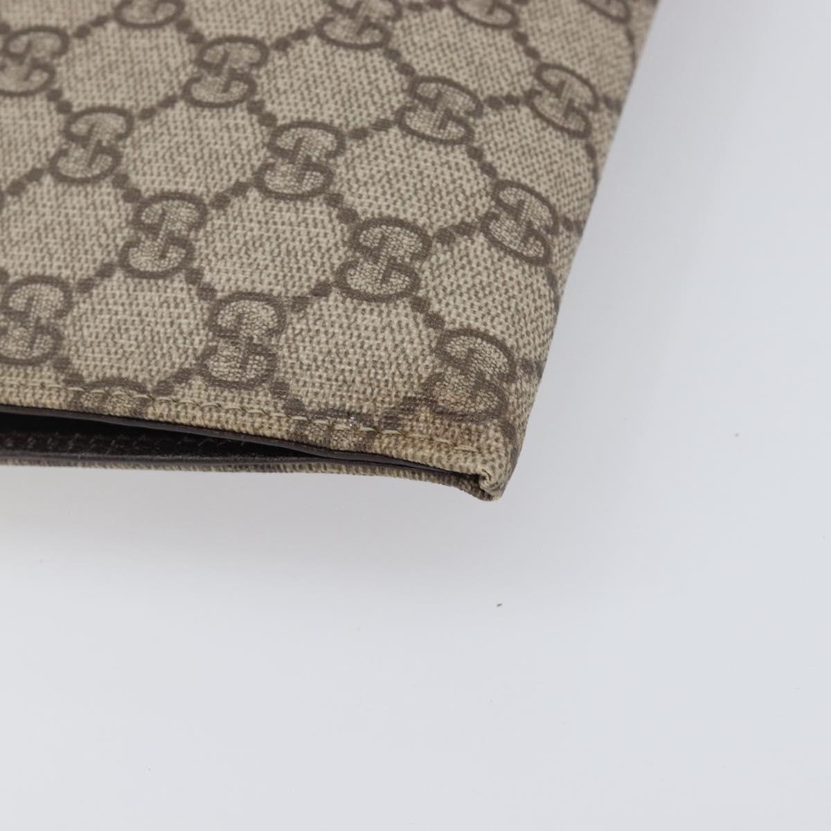 GUCCI GG Supreme Document Case Clutch Bag PVC Beige Silver 147629 Auth 200471V