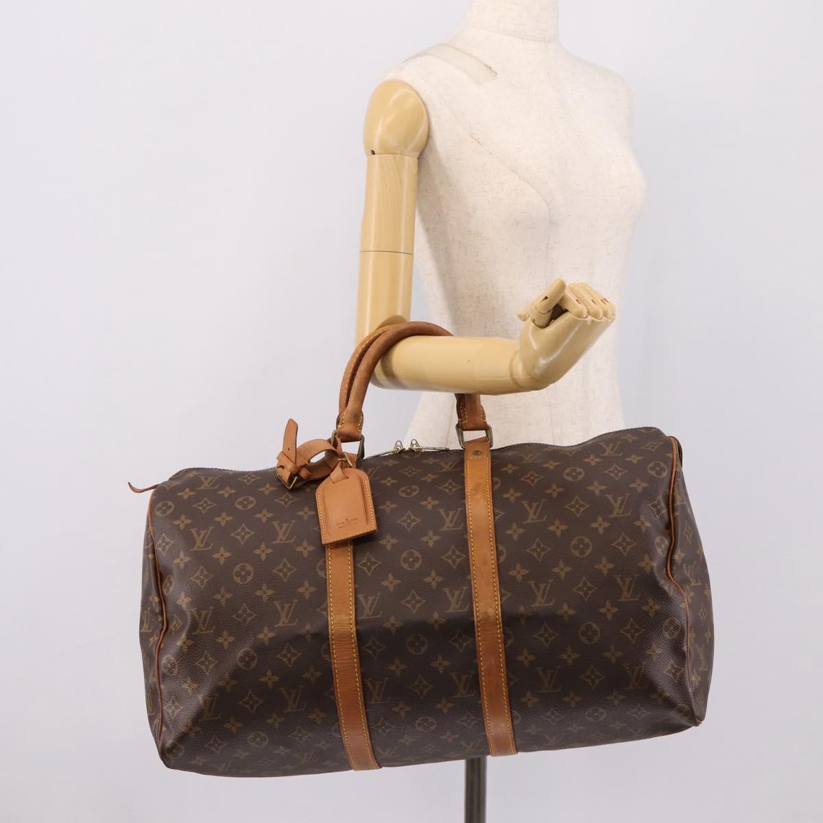 LOUIS VUITTON Monogram Keepall 50 Boston Bag M41426 LV Auth 200475