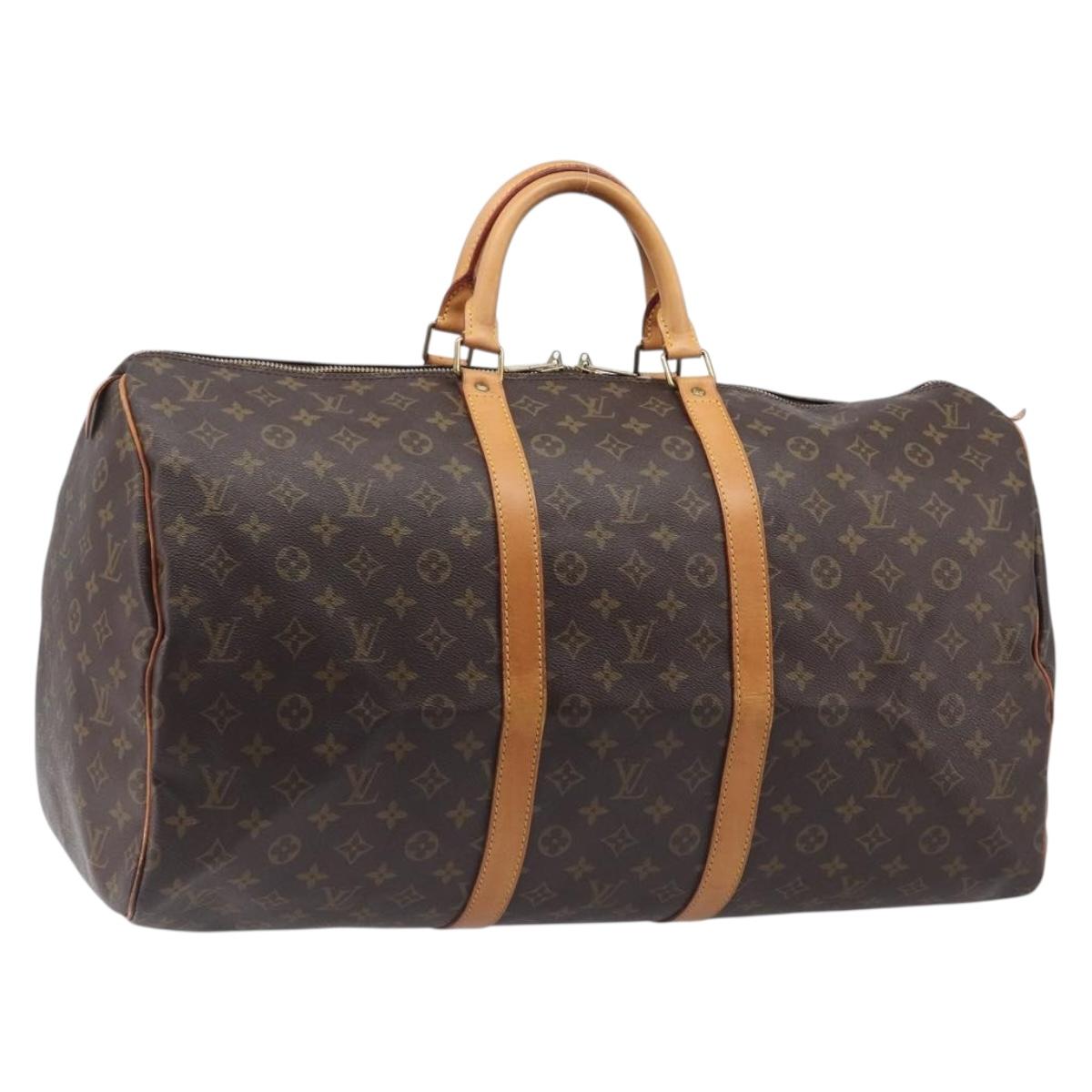 LOUIS VUITTON Monogram Keepall 55 Boston Bag M41424 LV Auth 200476V